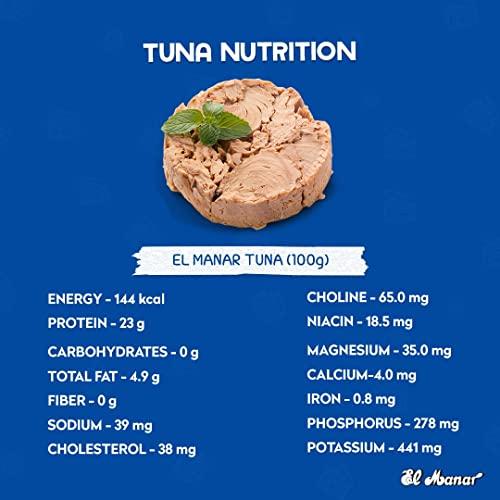 El Manar Solid Tuna in Virgin Olive Oil - Canned Tuna Fish in Cold Pressed Tunisian Olive Oil from El Manar - 10-Pack of 160g Cans