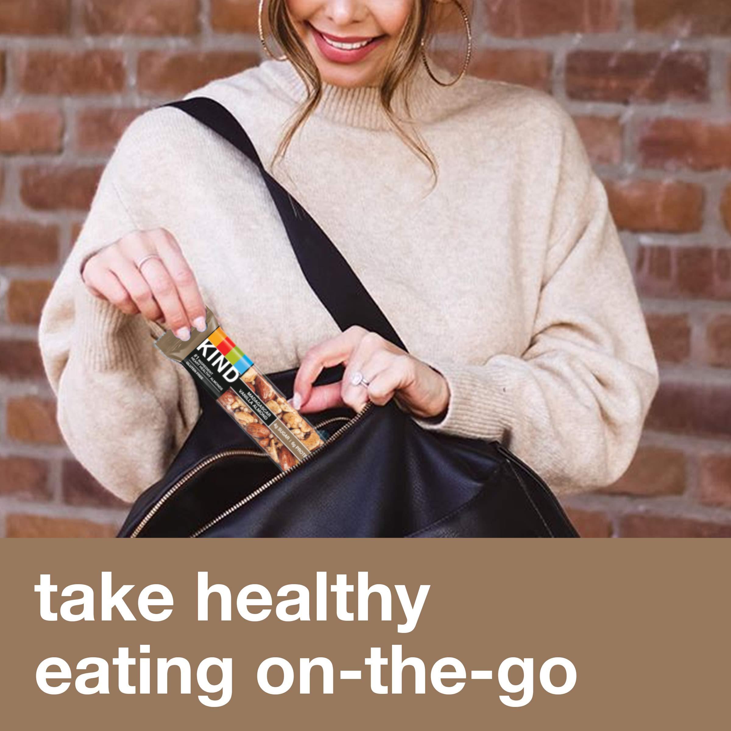 KIND KIND Nut Bars, Madagascar Vanilla Almond, Healthy Snacks, Gluten Free, Low Sugar, 6g Protein, 12 Count