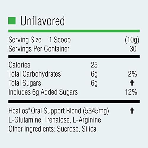 Healios Healios Unflavored Oral Health and Dietary Supplement, Powder Form, Naturally Sourced L-Glutamine Trehalose L-Arginine, 10.93 Ounces
