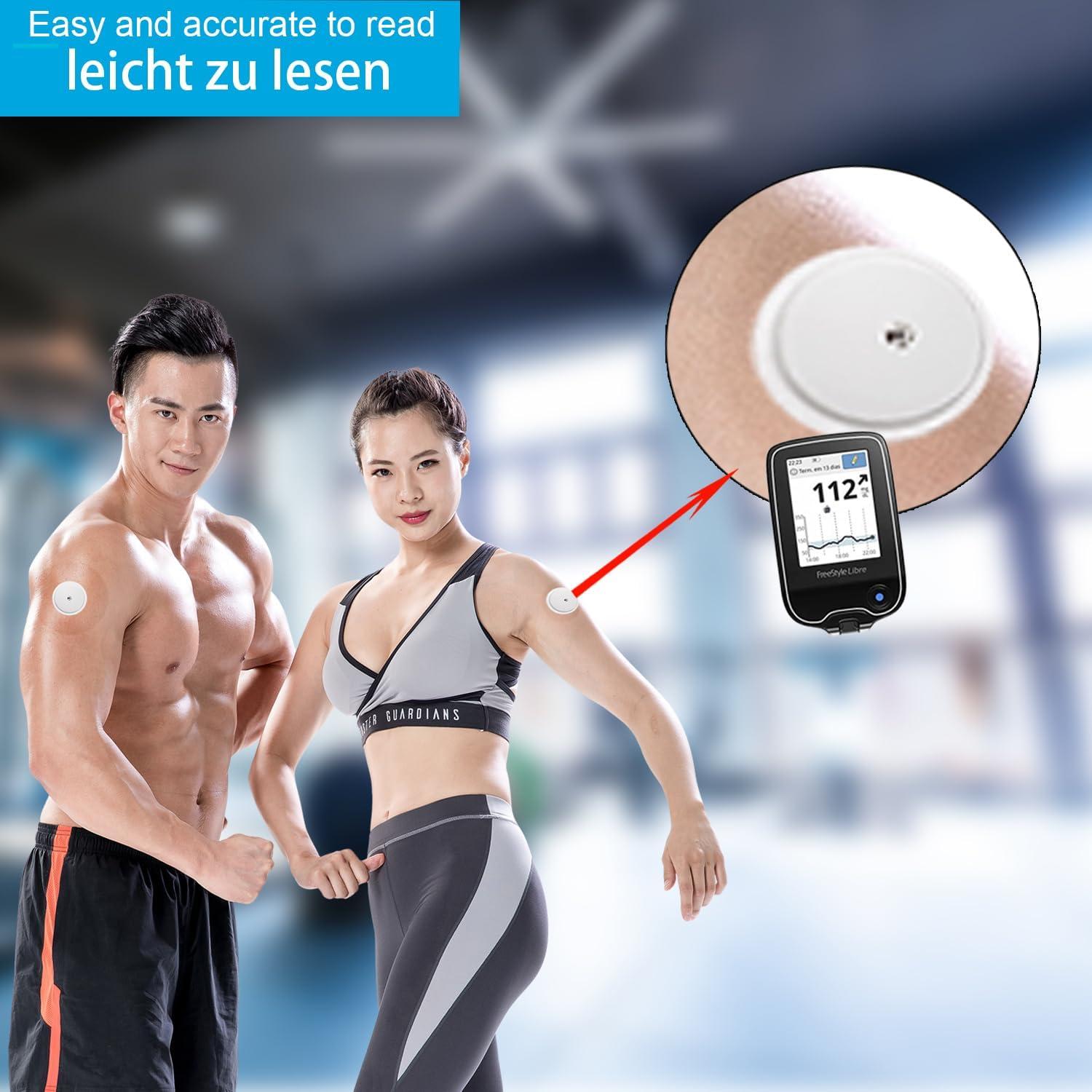 GTAGKOMMEN 20 Packs Freestyle Libre 2 Sensor Covers, Latex-Free Hypoallergenic Waterproof Adhesive Patches for Libre 2 Sensor, CGM Covers Protection Transparent Tape 14 Days Long Stay NO Hole & Glue -GTAGKOMMEN