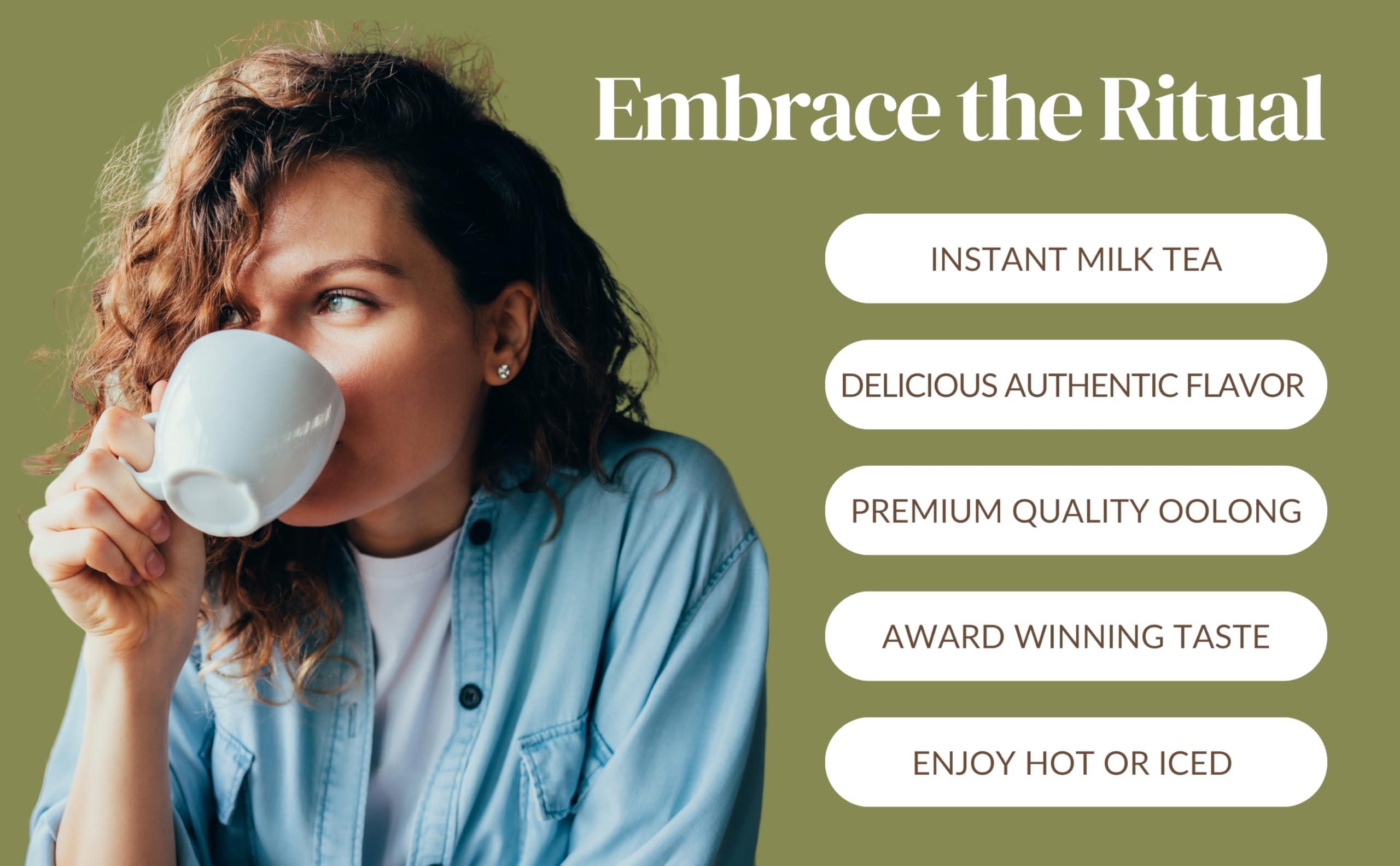 AWAS TEA AWAStea (iTQi Award) TIEGUANYIN OOLONG INSTANT MILK TEA Kit - Single Box of 6 Servings - - BLACK TEA OOLON TEA BOBA MILK TEA