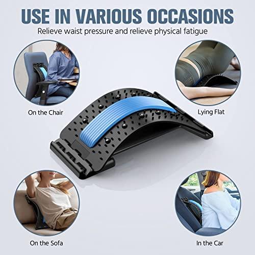AFTRYOUGO AFTRYOUGO Back Stretcher with, Chest Expander, Lumbar Back Pain Relief Device, Multi-Level Back Massager Lumbar, Pain Relief for Herniated Disc, Sciatica, Scoliosis