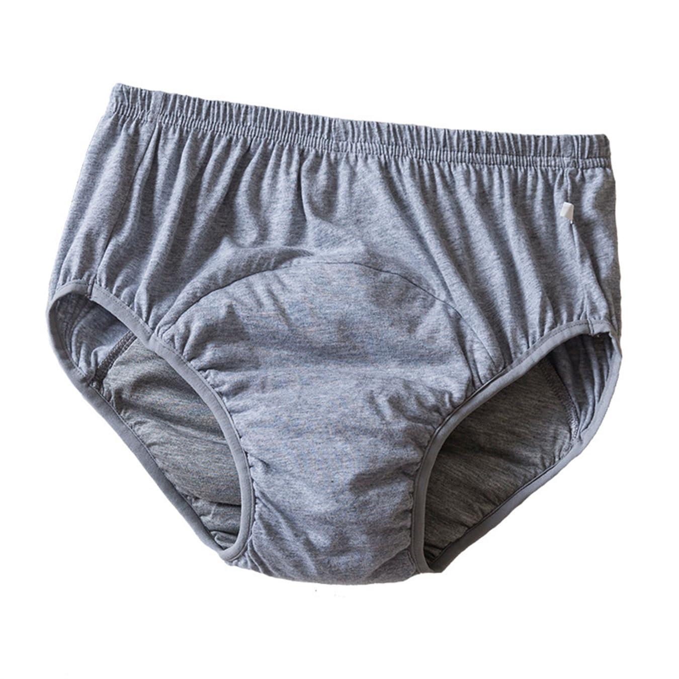 Generic Washable Incontinence Underwear Heavy Leakage for Men, leakproof incontinence underwear for women washable plus size (Gray,2XL)