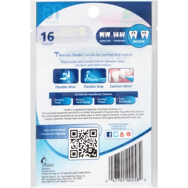 DenTek DenTek Easy Brush Wide Interdental Cleaners 16 Count (Pack of 2)