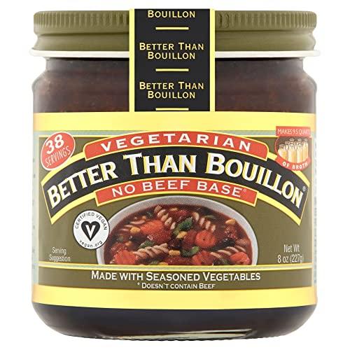 Better Than Bouillon Better Than Bouillon Vegetarian No Beef Base, Made with Seasoned Vegetables, Certified Vegan, Makes 9.5 Quarts of Broth, 38 Servings, 8-Ounce Jar (Pack of 1)