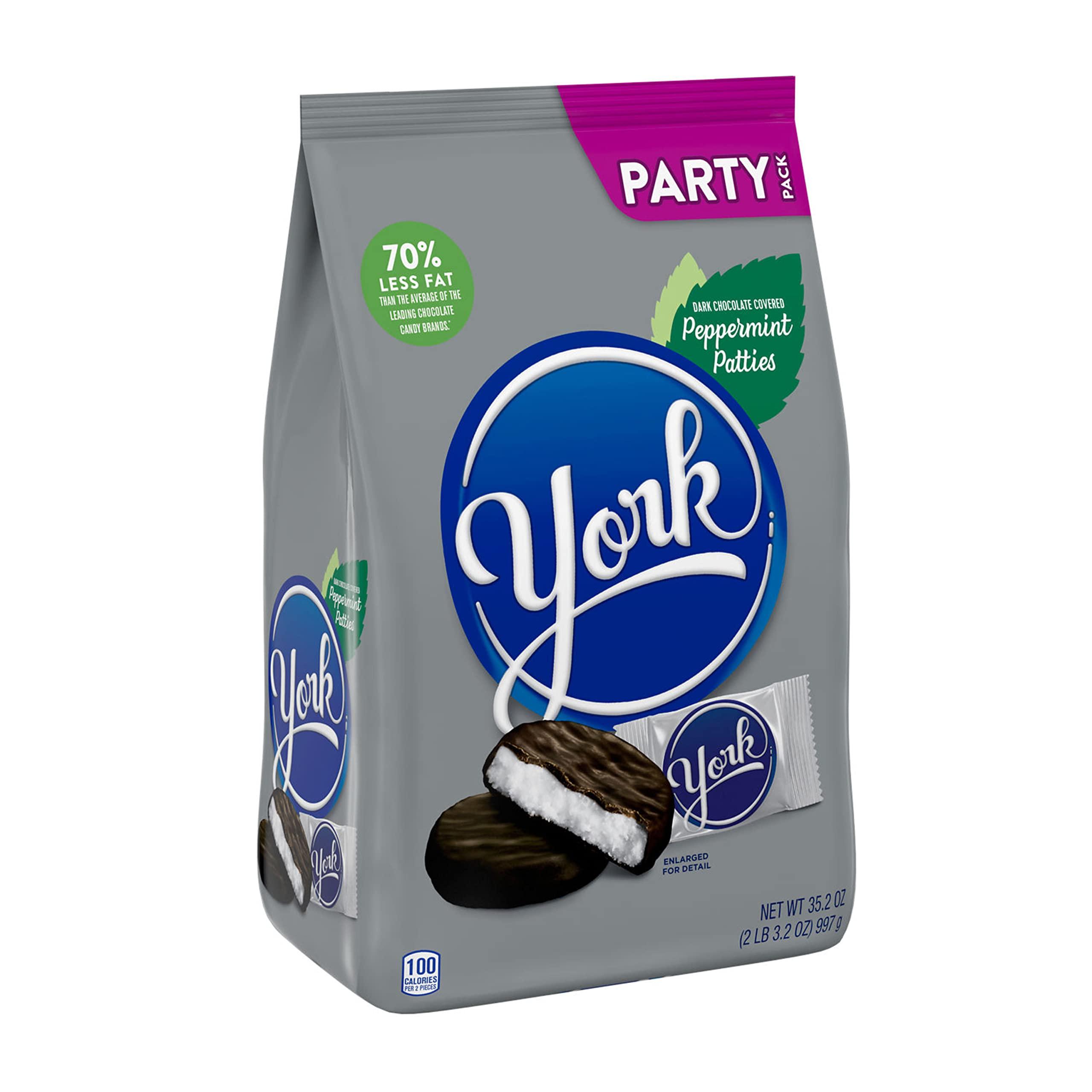 York YORK Dark Chocolate Peppermint Patties, Candy Party Pack, 35.2 oz
