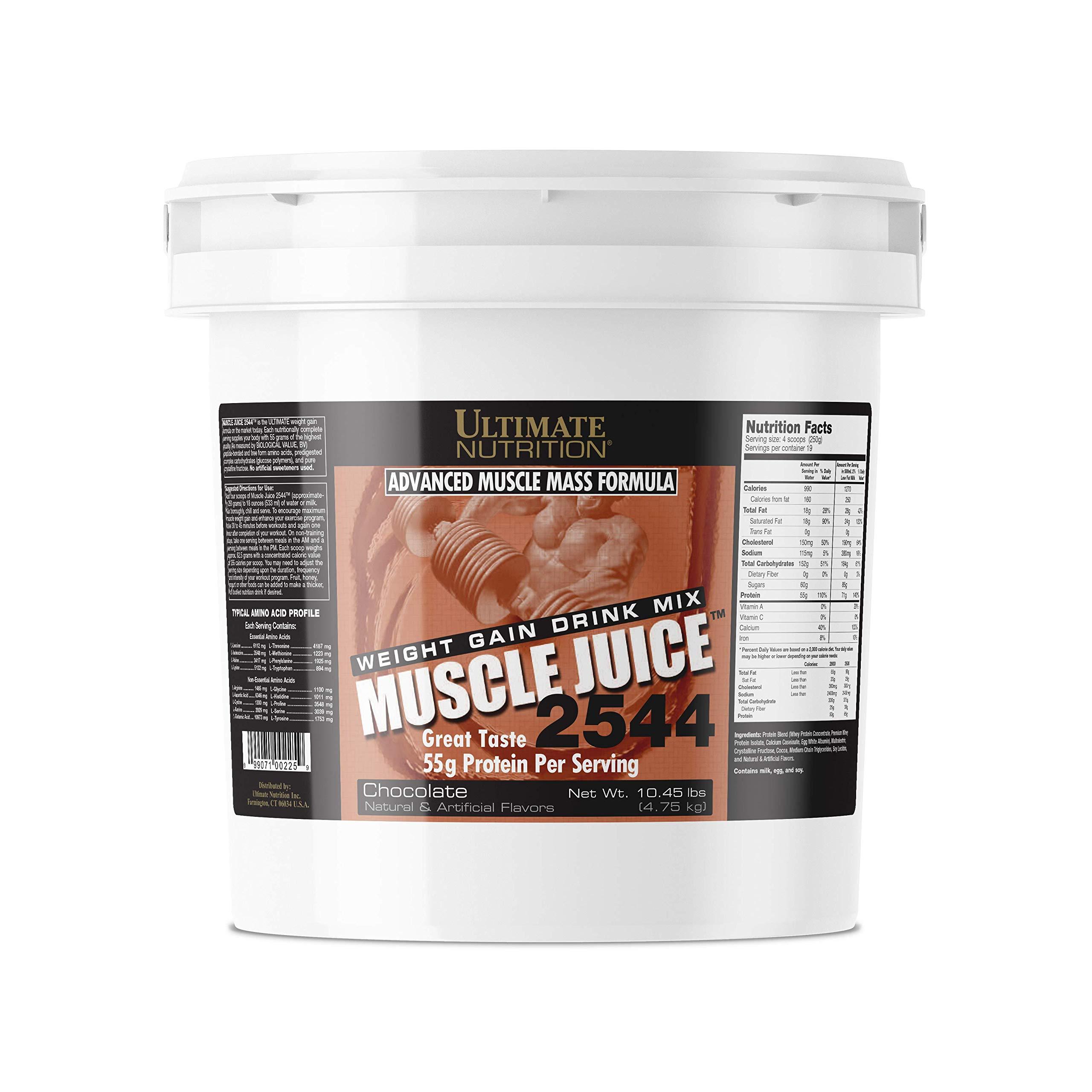Ultimate Nutrition Ultimate Nutrition Muscle Juice, Weight Gain Drink Mix - Mass Gainer Workout Powder for Men & Women - Supplement for Lean Muscle Growth & Immune Support with 55g Protein - Chocolate, 10.45lb