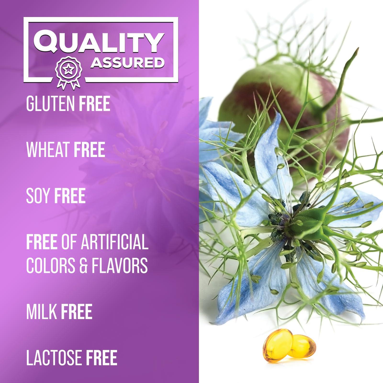 Nature\'s Strength Black Seed Oil 1000mg, Amazing Skin Health (Vegan & Non-GMO) Nigella Sativa for Joint, Hair & Immune Support, Best Extraction Above Cold Pressed Blackseed Oil, Pure Black Cumin Seed Oil - 120 Softgels