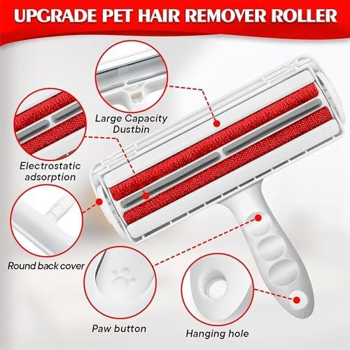 Astra Roller Pet Hair Remover and Reusable Lint Roller - Cat and Dog Hair Remover for Furniture, Couch, Carpet, Clothing and Bedding - Portable, Multi-Surface Fur Removal Tool