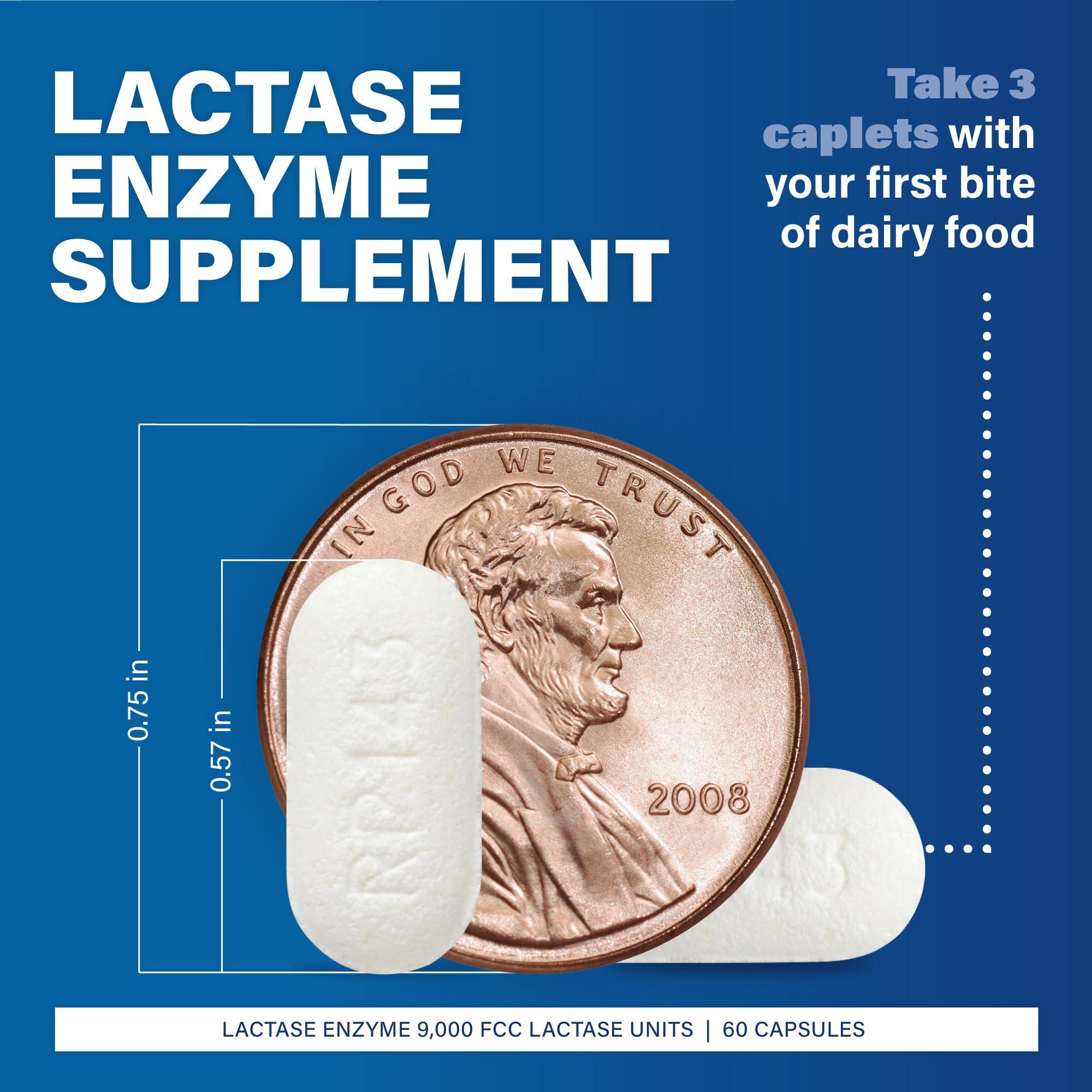 Major Major Fast Acting Dairy Aid Lactase Enzyme Supplement for Prevention of Gas Diarrhea Bloating - 32 Caplets