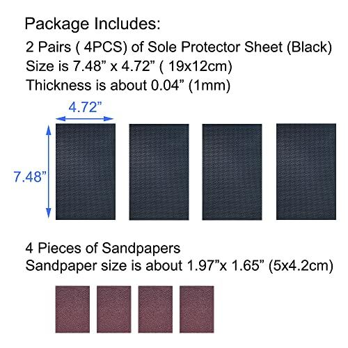 UNIKSTEP UNIKSTEP 4 Pieces Shoe Sole Protectors, Shoe Bottom and Heel Anti Slip Grip Pads, Self Adhesive Non Skid Noise Reduction Sticker (Black)