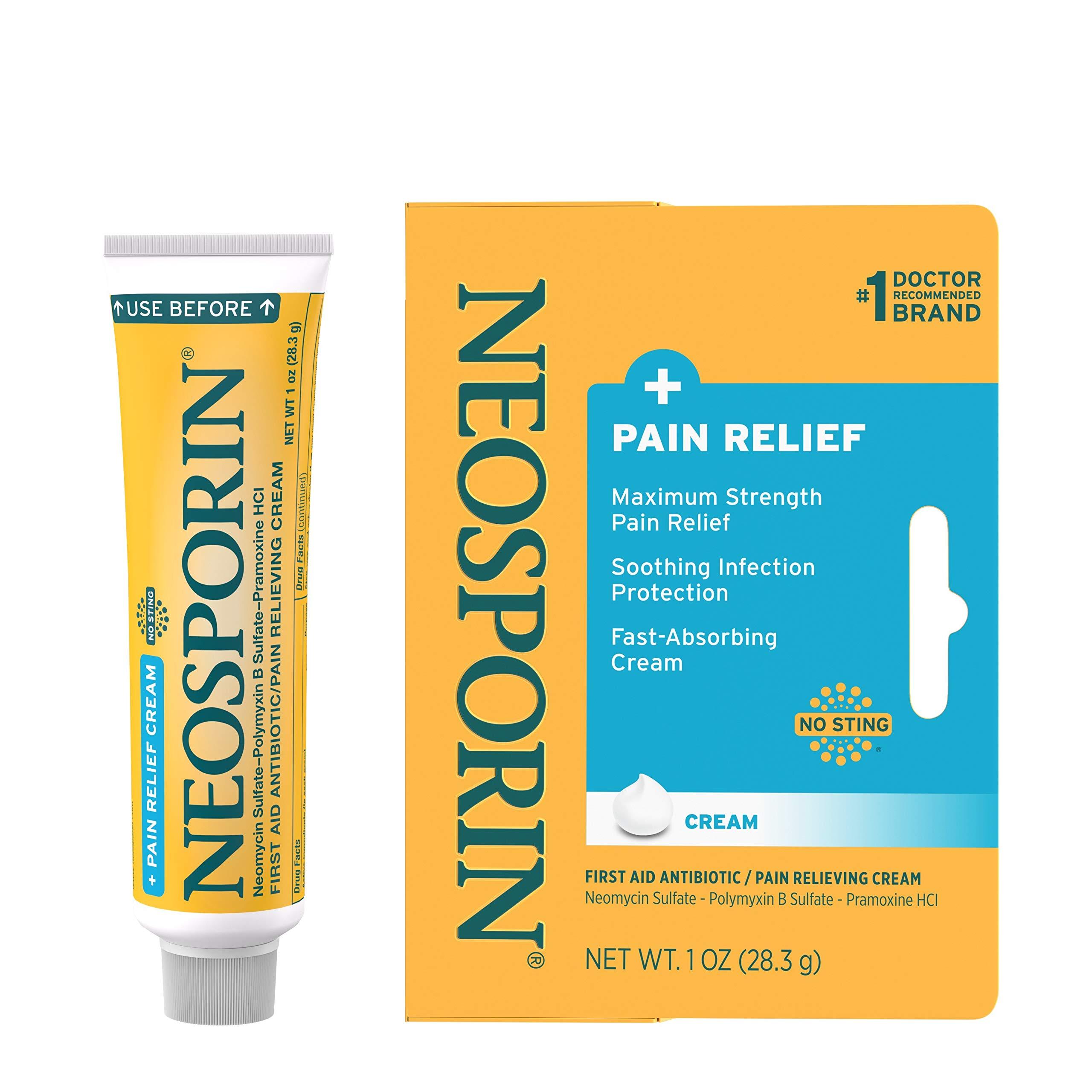 Neosporin Neosporin + Pain Relief Dual Action Cream, 1 Oz & Original Antibiotic Ointment, 24-Hour Infection Prevention for Minor Wound, 1 oz