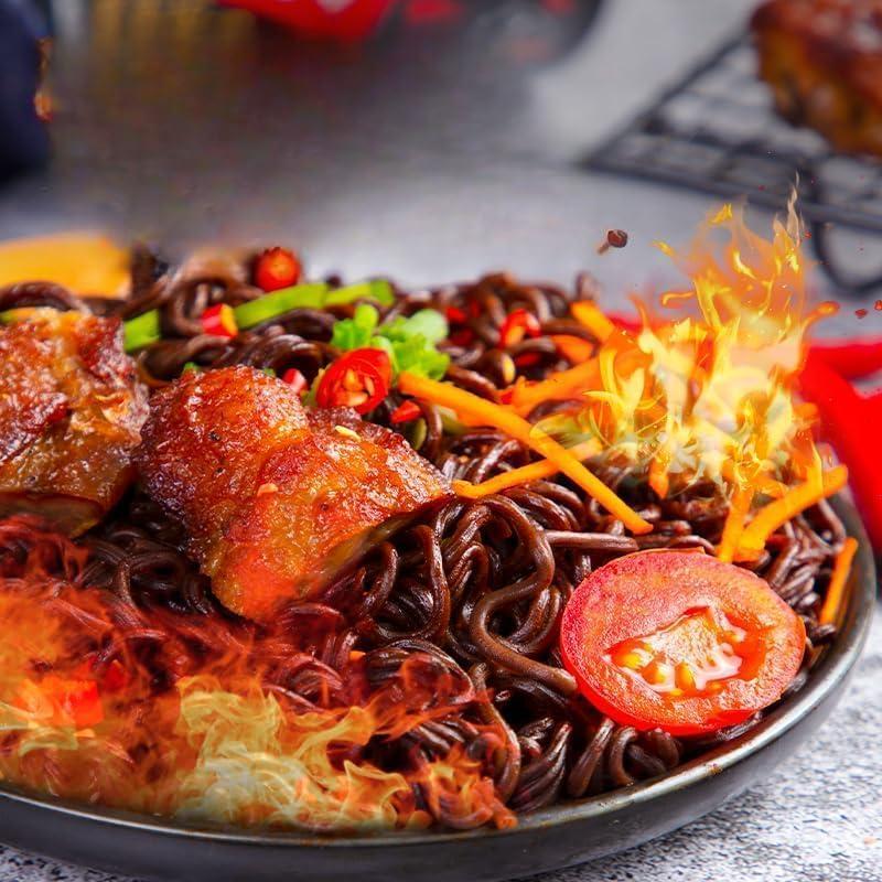 ZAOIAN Ghost Pepper Noodles Spicy Dry Mixed Noodles 80g/barrel, 1 Million Spiciness, Black Noodles, Hot Pepper Spicy Instant Dry Mixed Noodles, Super Spicy Instant Noodles, Cup Noodles (2 buckets)