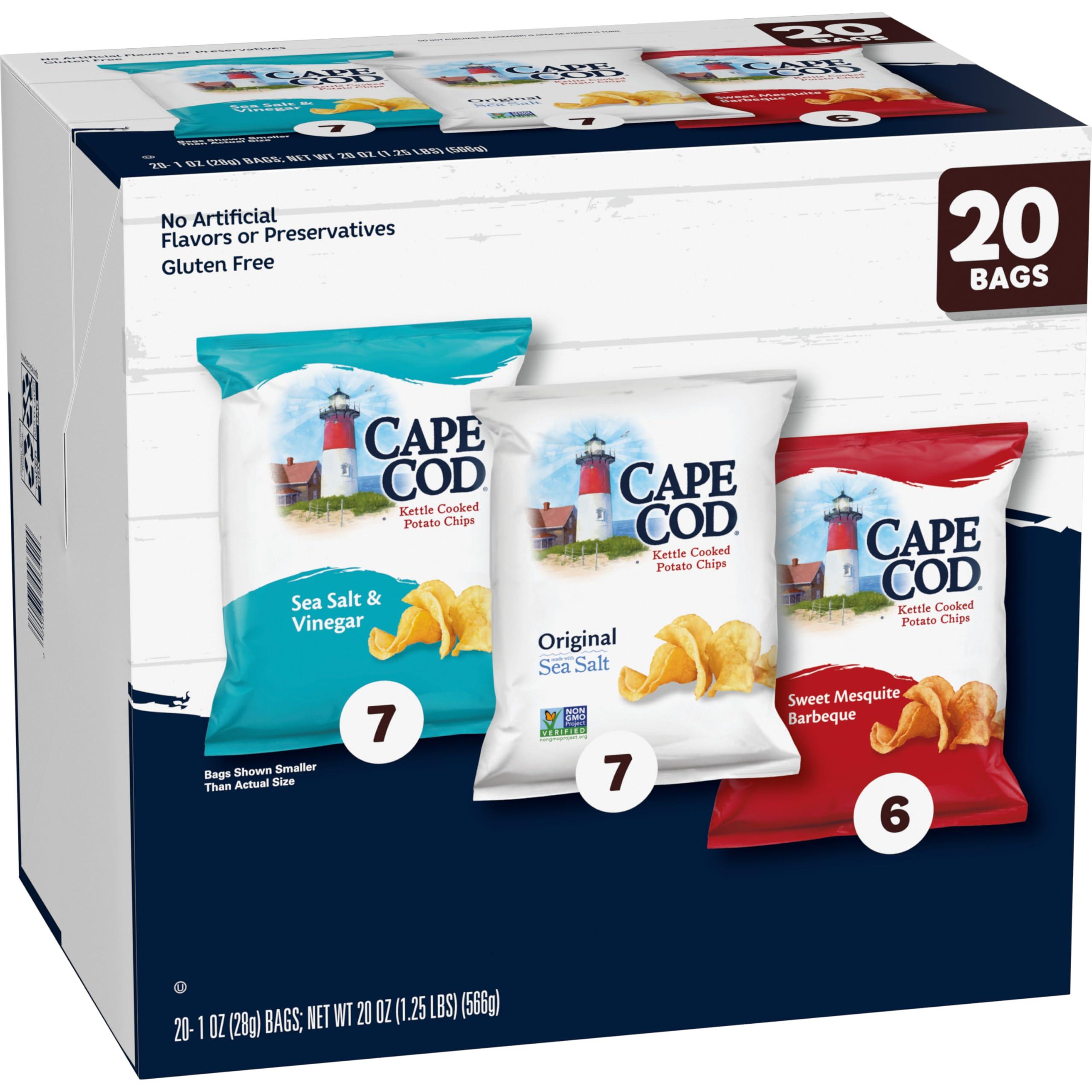 Cape Cod Cape Cod Potato Chips Variety Pack, 1 Oz, (Pack of 20)