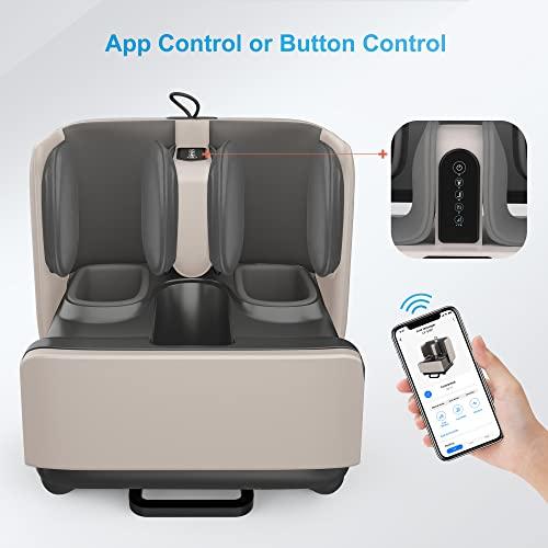 COMFIER COMFIER 2-in-1 Shiatsu Foot Massager&Foot Rest,Foot and Calf Massager with APP Control,Heated Feet Massager,Calf Massager for Foot Pain Relief,Gifts for Men,Women