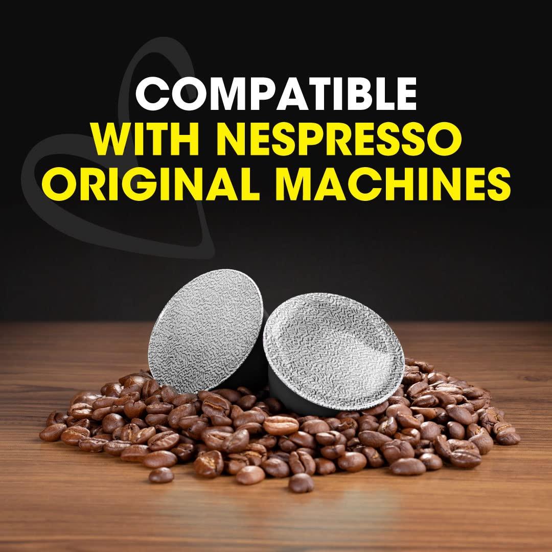 DELICITALY Pure Italian Food DELICITALY Pure Italian Food Italian Coffee pods compatible with Nespresso Original machines, Espresso capsules (100 Ristretto Aluminum Pods, 100 Count (Pack of 1))