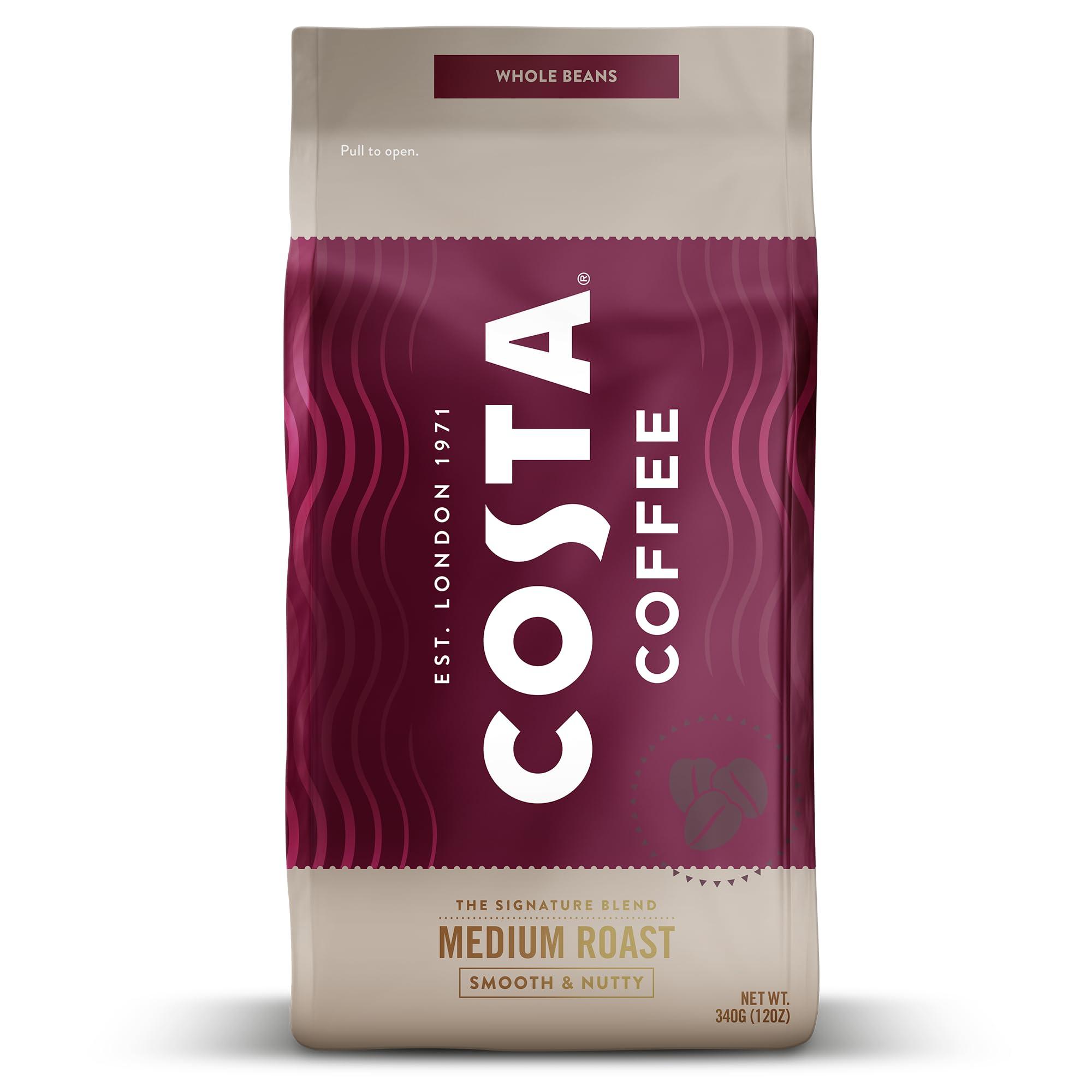 Costa Costa Coffee Whole Bean Coffee, Signature Blend Medium Roast, 12oz, Rainforest Alliance Certified