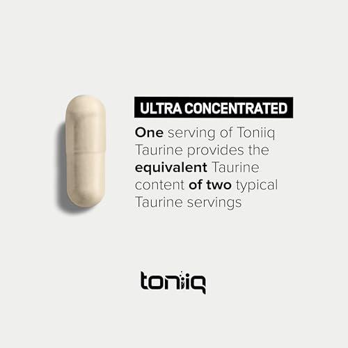 Toniiq Toniiq 2000mg Taurine Supplement - High Purity Taurine Powder Capsules, 98%+ Pure, Third-Party Lab Tested - Potent, Non-GMO, Gluten-Free, Effective Formula 45 Optimal Servings Per Bottle