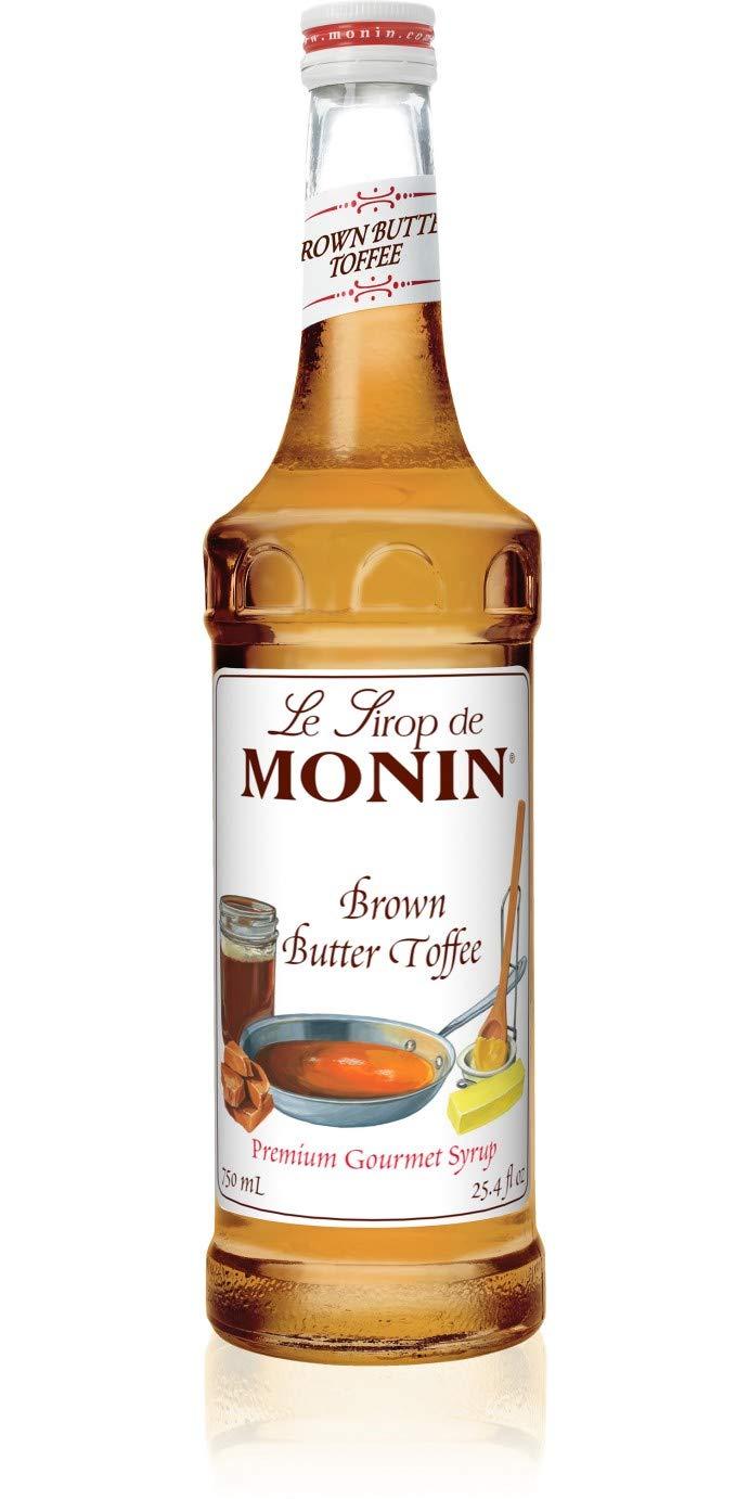 Monin Monin - Brown Butter Toffee Syrup, Rich and Nutty Flavor, Great for Lattes, Iced Coffees, & Milkshakes, Vegan, Non-GMO, Gluten-Free (750 ml)