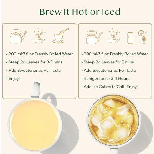 VAHDAM VAHDAM, Earl Grey Imperial White Tea Loose Leaf (25 Cups/1.76oz) High Elevation Grown, White Tea Loose Leaf Tea | Brew As Hot Tea Or Iced Tea | Pure Unblended Loose Leaf Tea | Vacuum Sealed