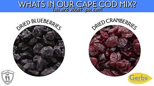 GERBS GERBS Blueberry & Cranberry Dried Fruit Snack Mix 2 LBS. Premium Grade | Top 14 Food Allergy Free | Resealable Bulk Bag | Made in USA | Packed with Antioxidants | Gluten Peanut Tree Nut Free