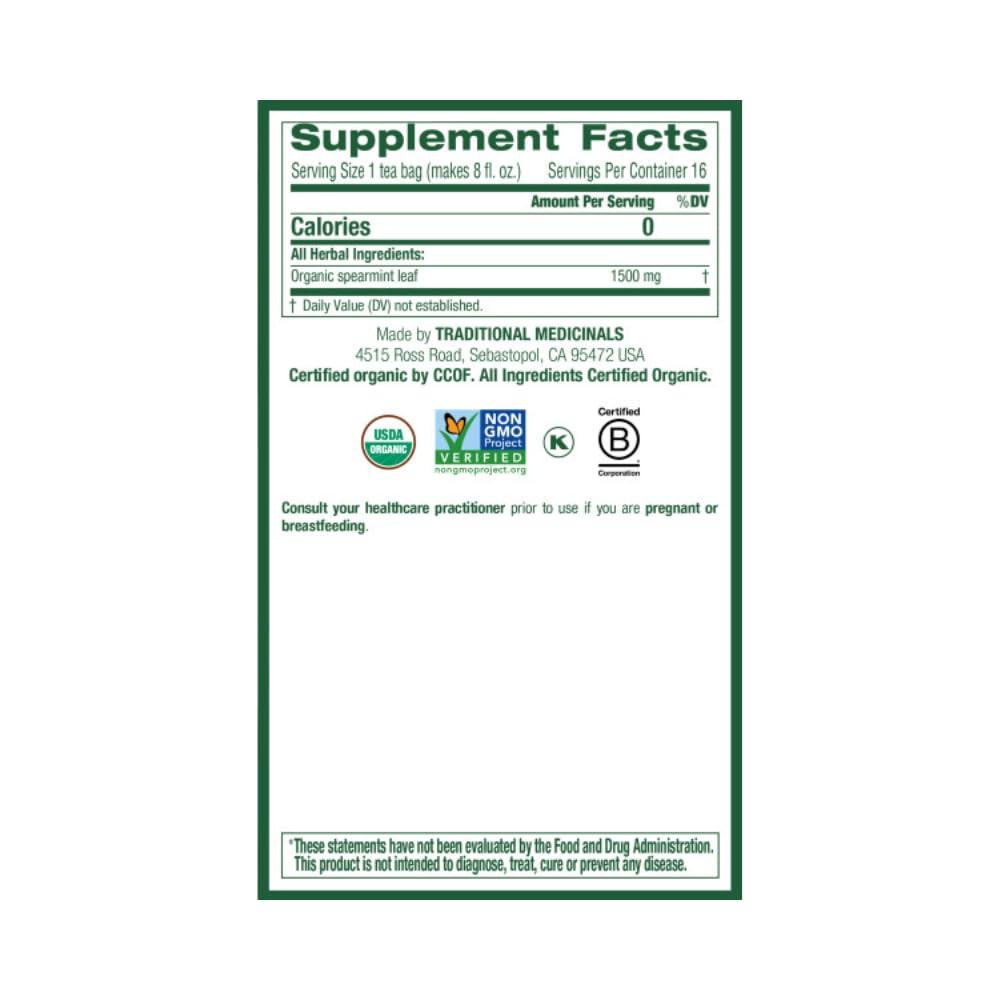 Traditional Medicinals Traditional Medicinals Tea Organic Spearmint 16ct, 6Pack