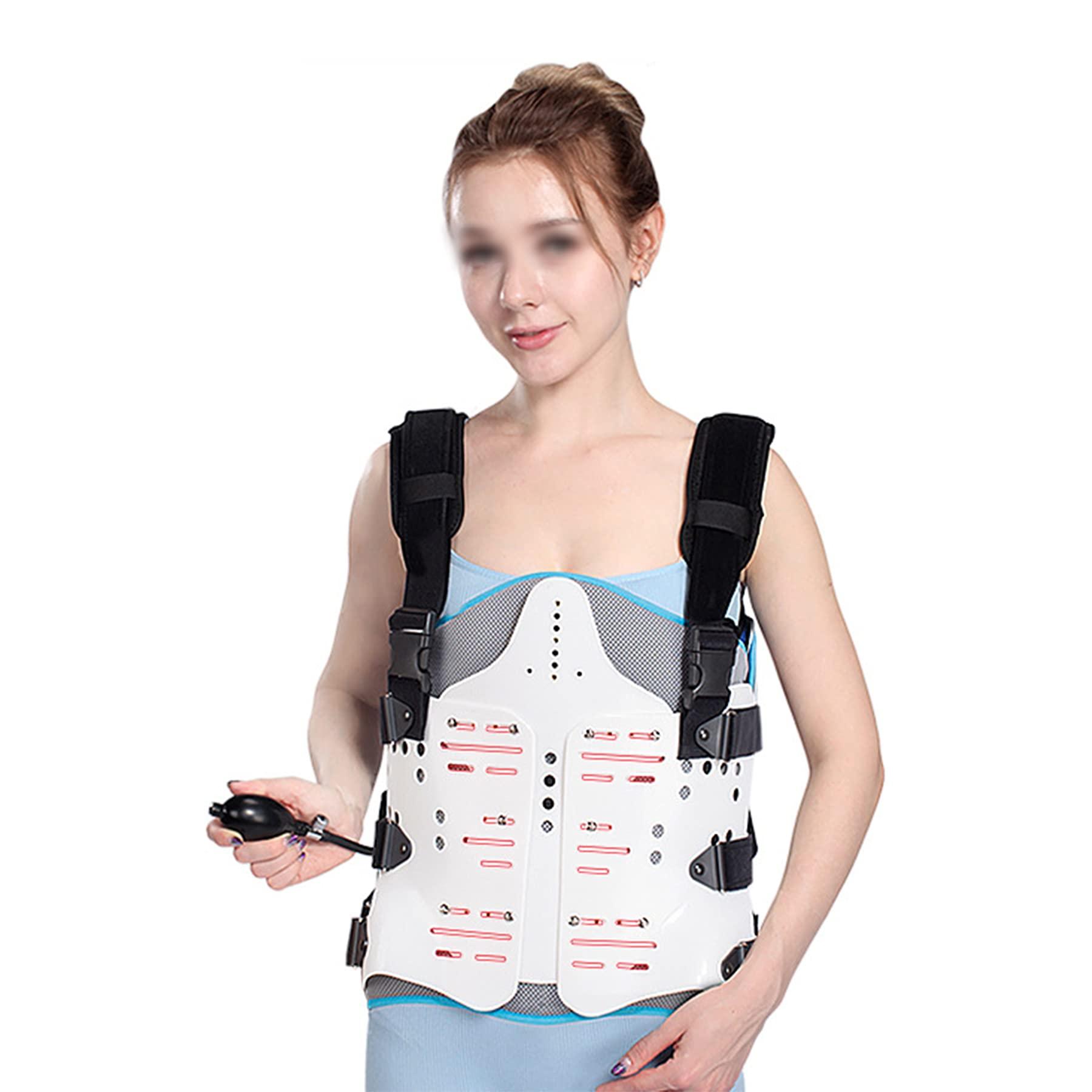 WILLQ WILLQ Thoracolumbar Fixed Brace with Removable Inflatable Airbag for Mild Scoliosis Post Surgery Support Hunchback Kyphosis Osteoporosis Posture Aligner Thoracic Orthosis for Men Women,Female