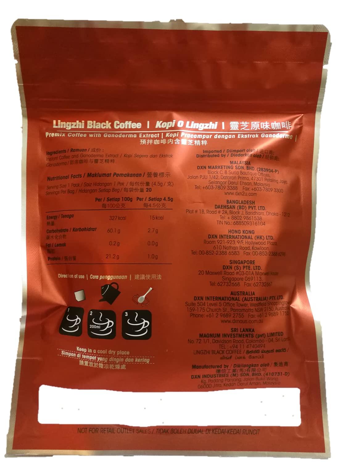 DXN DXN 1 Box Black Coffee 2 In 1 Gourmet 100% Certified Organic Ganoderma