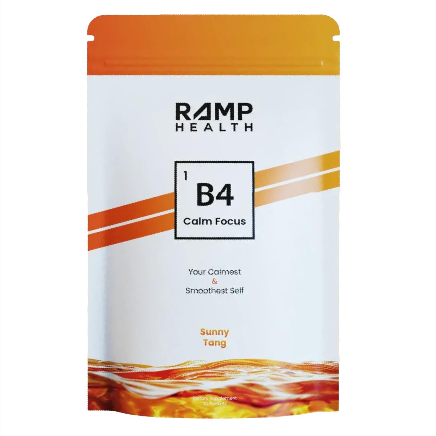 Ramp Health Ramp Health B4 Calm Focus - Brain Supplements for Memory and Focus - Focus Supplement - Brain Supplement - L-Theanine, Lemon Balm Extract and More - Sunny Tang - 20 Count, White