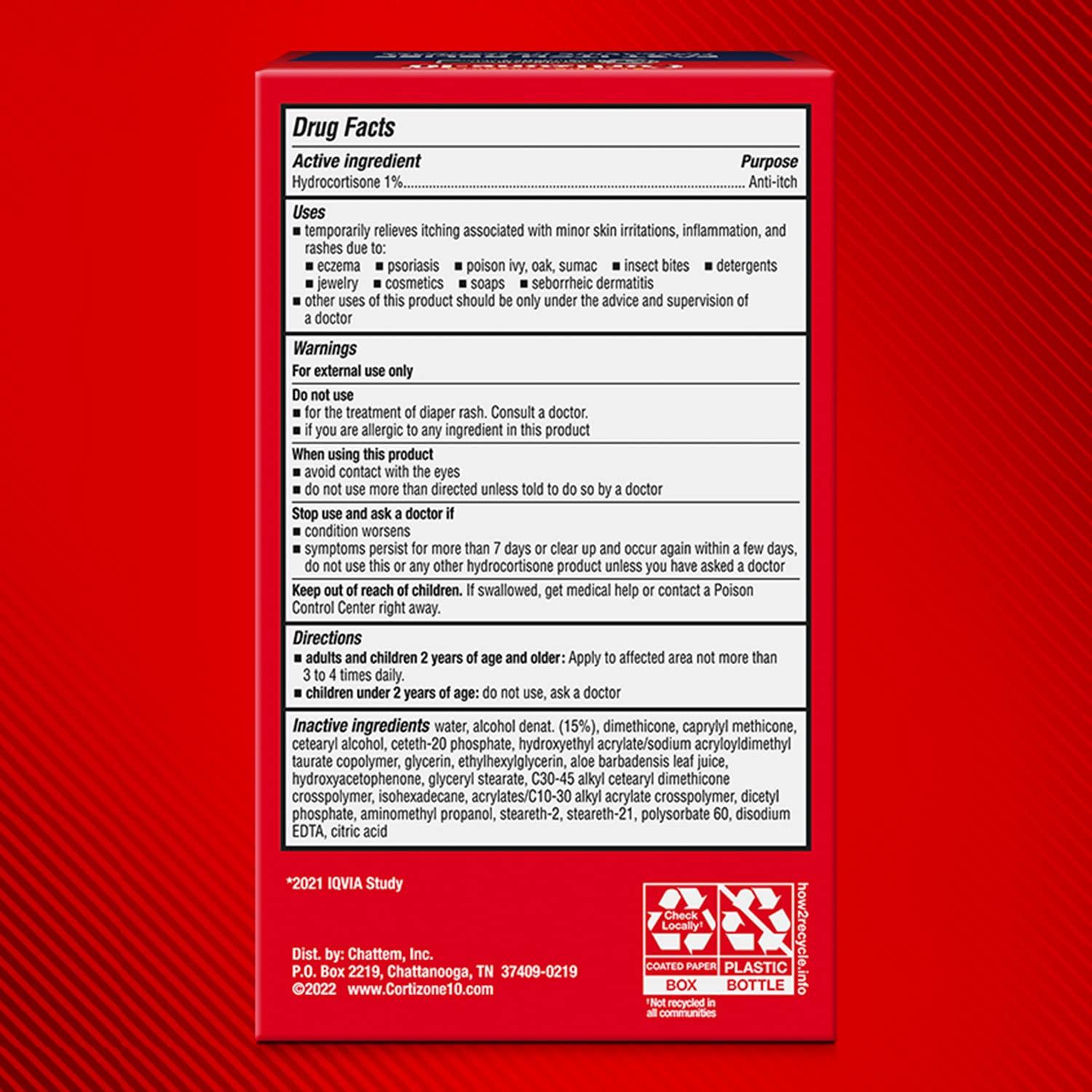 Cortizone 10 Cortizone-10 Maximum Strength Water Resistant Anti-Itch Ointment, 1% Hydrocortisone Ointment, 2 oz. & Maximum Strength Fast Itch Relief with Massaging Rollerball, 1% Hydrocortisone Liquid, 1.5 oz.