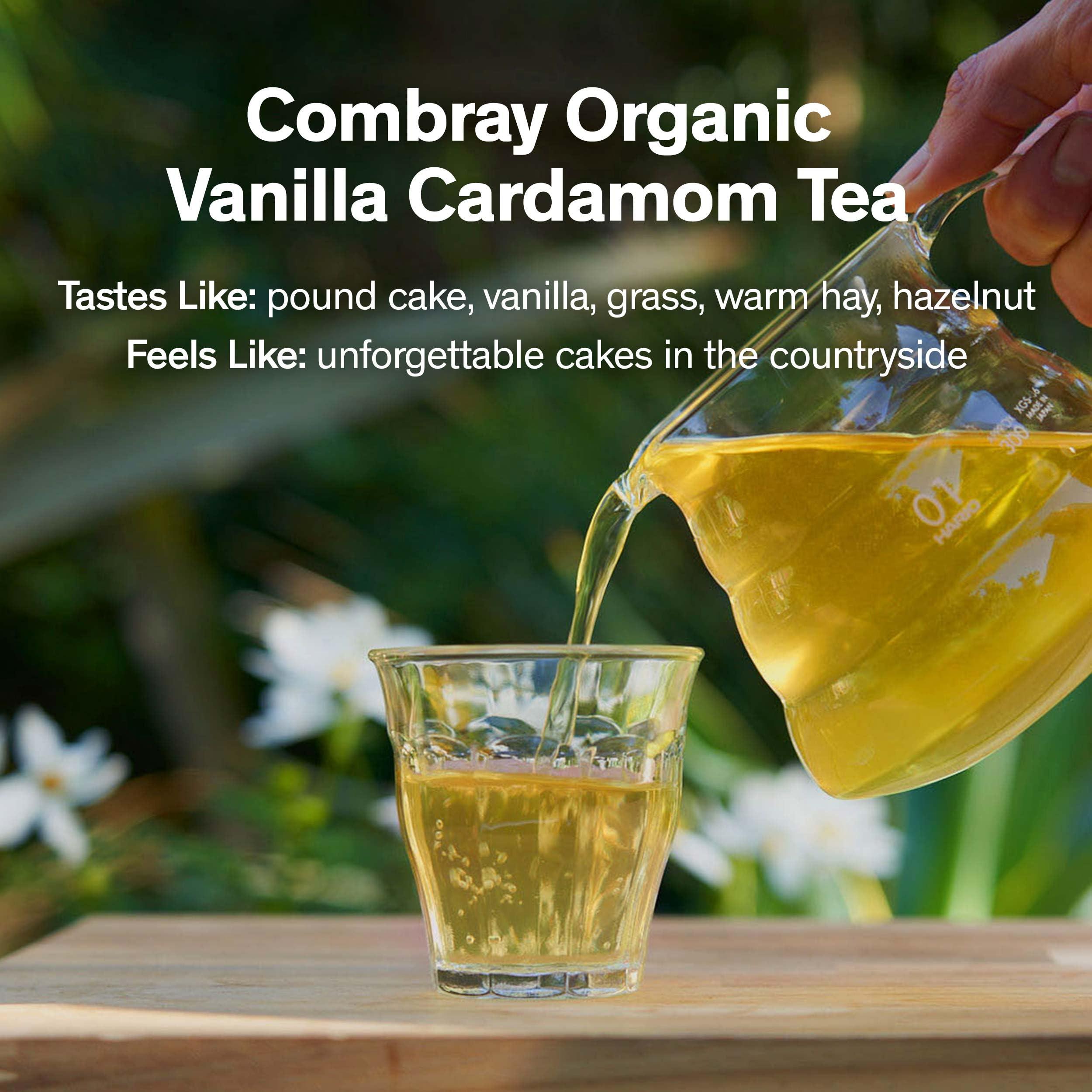 August Uncommon Tea August Uncommon Loose Leaf Tea Combray Vanilla Cardamom Organic Green Tea Hot & Iced Tea Natural 1.8 oz Bag (50g) makes 15-30 Cups