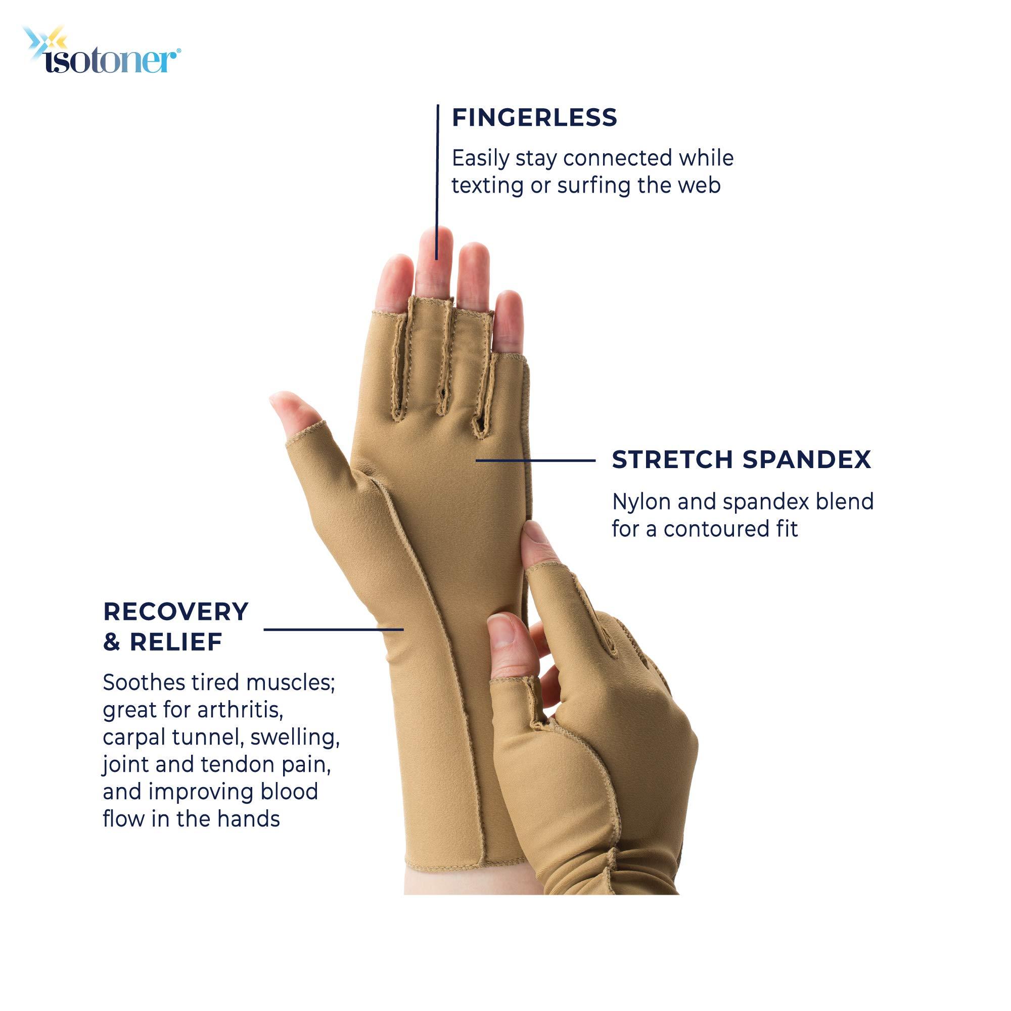 isotoner Isotoner Therapeutic Gloves, Left, Small, Open Finger