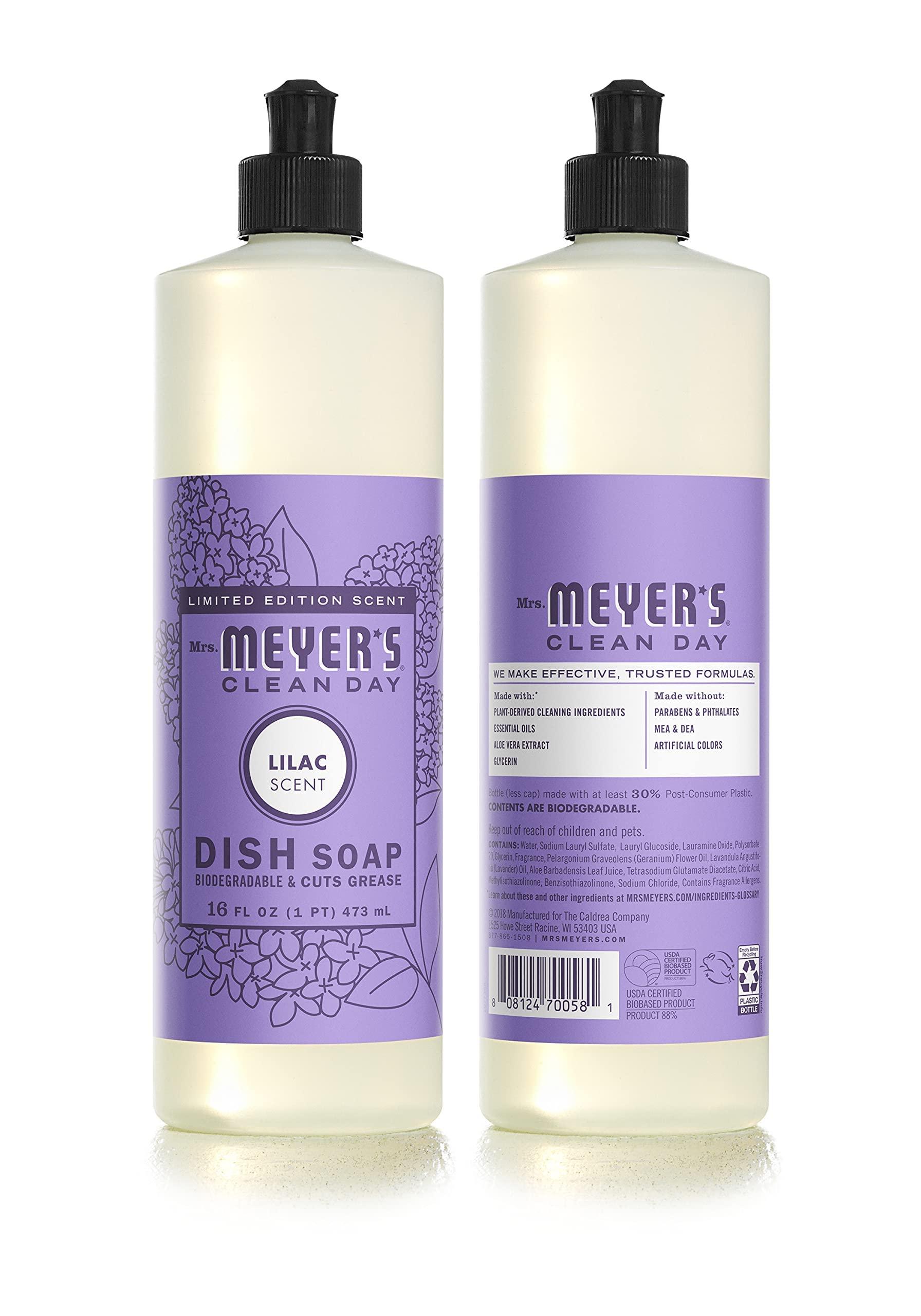 MRS. MEYER\'S CLEAN DAY Mrs. Meyer\'s Kitchen Set, Dish Soap, Hand Soap, and Multi-Surface Cleaner, 3 CT (Lilac)