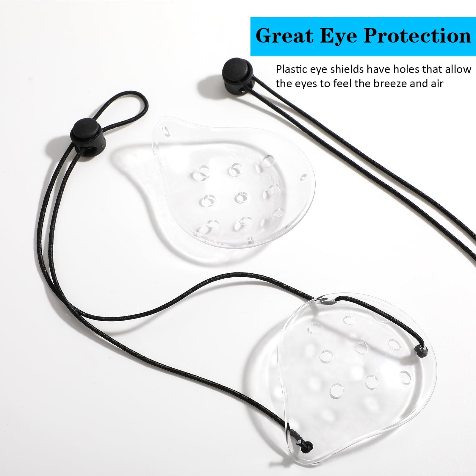 WY LIGHTING LEVEL 4 Pcs Plastic Eye Shield, Clear Eye Patch with Adjustable Strap Eye Surgery Covering Breathable After Surgery Eye Protections for Patient Men Women, Eye Care Supplies for Eye Post-Operative Recovery