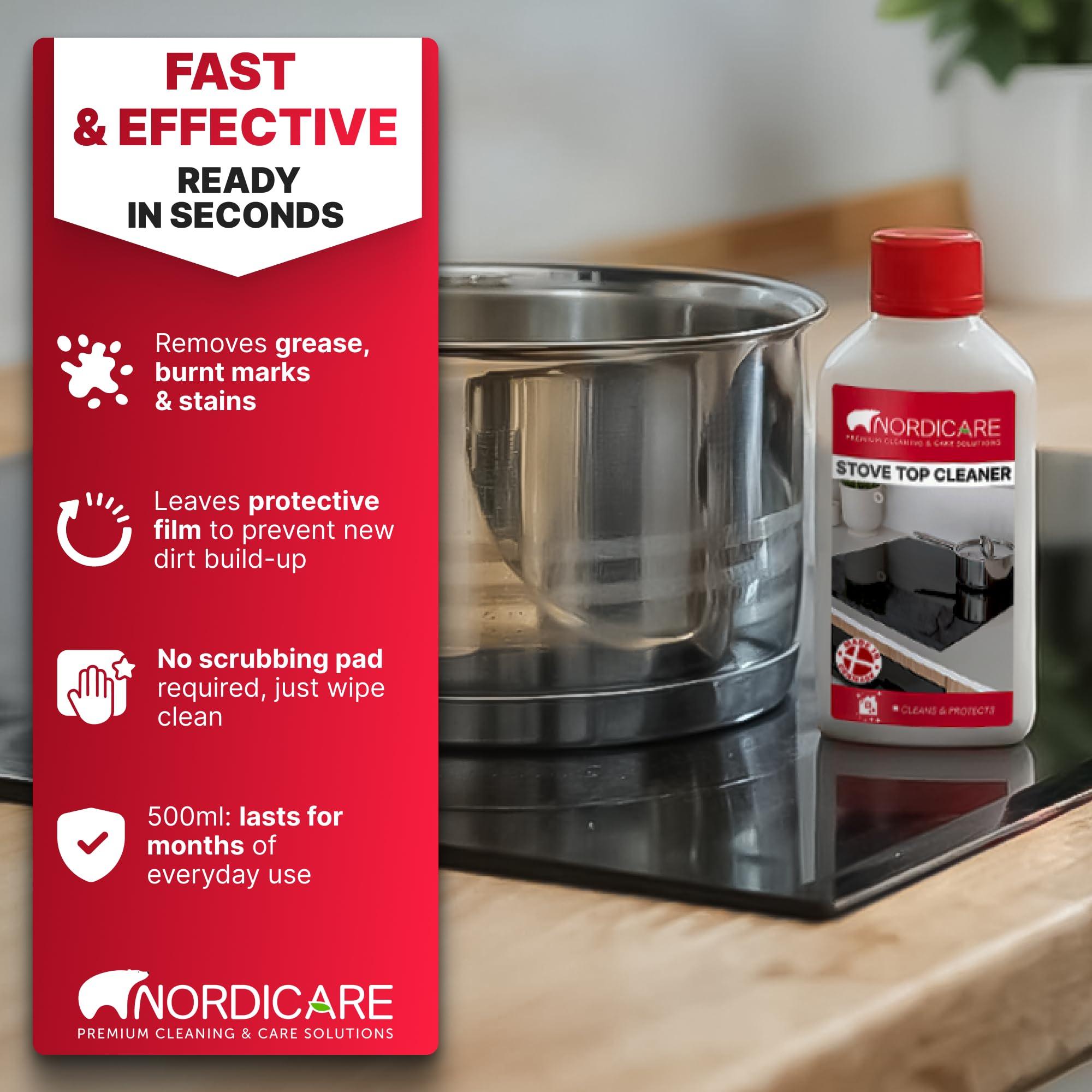 Nordicare Nordicare Stove Top Cleaner Glass Ceramic - Induction Cooktop Cleaner Polish And Protector For Everyday Use - No Scrubbing Pad Needed - Leaves Protective Film - Made In Denmark (16.9oz)
