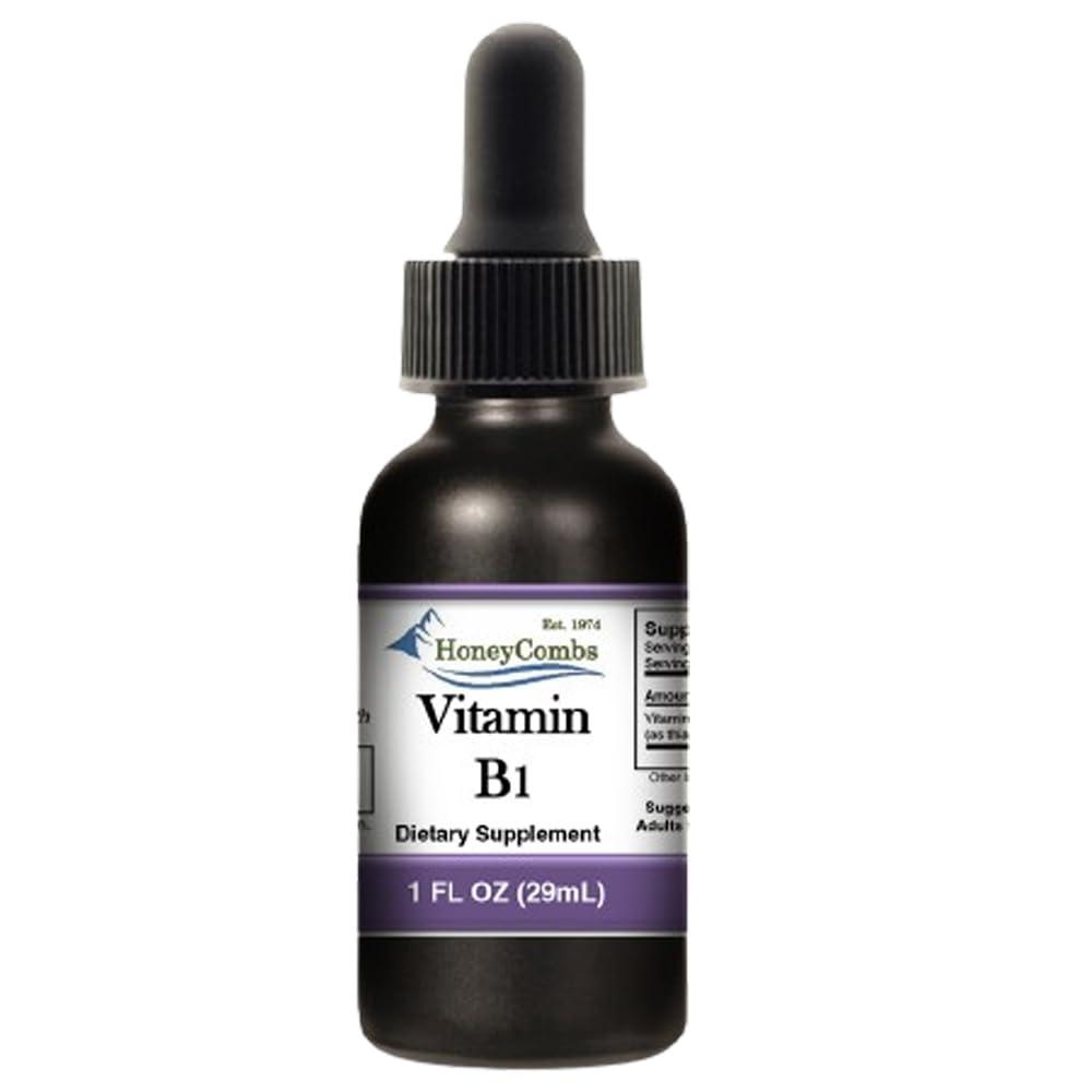HoneyCombs HoneyCombs Vitamin B5 (Pantothenic Acid) Drops Liquid Vitamin B5 Extract 1Fl Oz. + Vitamin B2 (Riboflavin) Drops, 1 Fl Oz. + Vitamin B1 (Thiamine) Drops - Thiamine Vitamin B1 Extract, 1 Fl Oz.