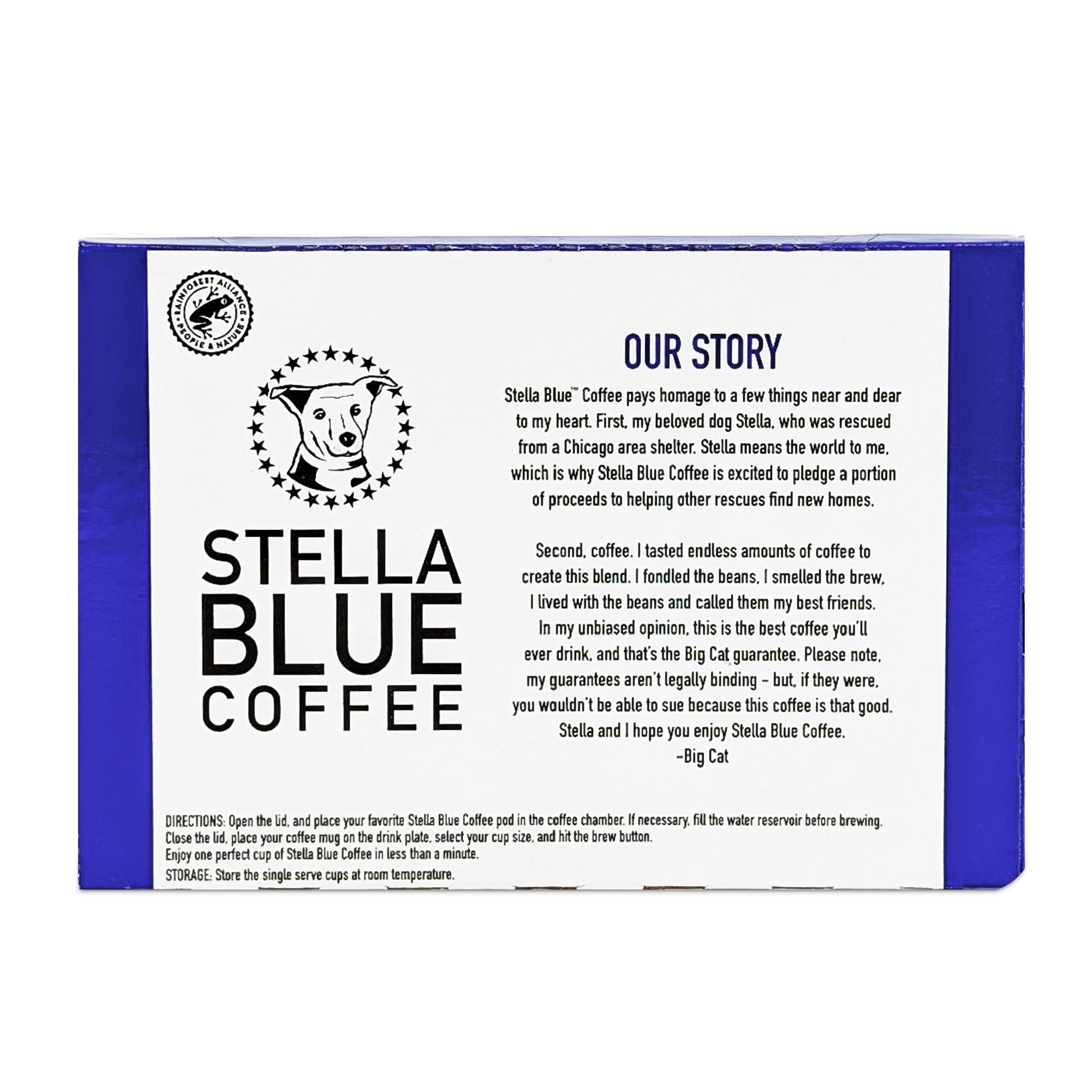 Stella Blue STELLA BLUE Fresh K Cup Coffee Pods | Electric Avenue Blend | 100% Arabica DARK Roast | Ethically & Sustainably Sourced from Central America | Helps Support PAWS Chicago | 12 Single Serve Pods
