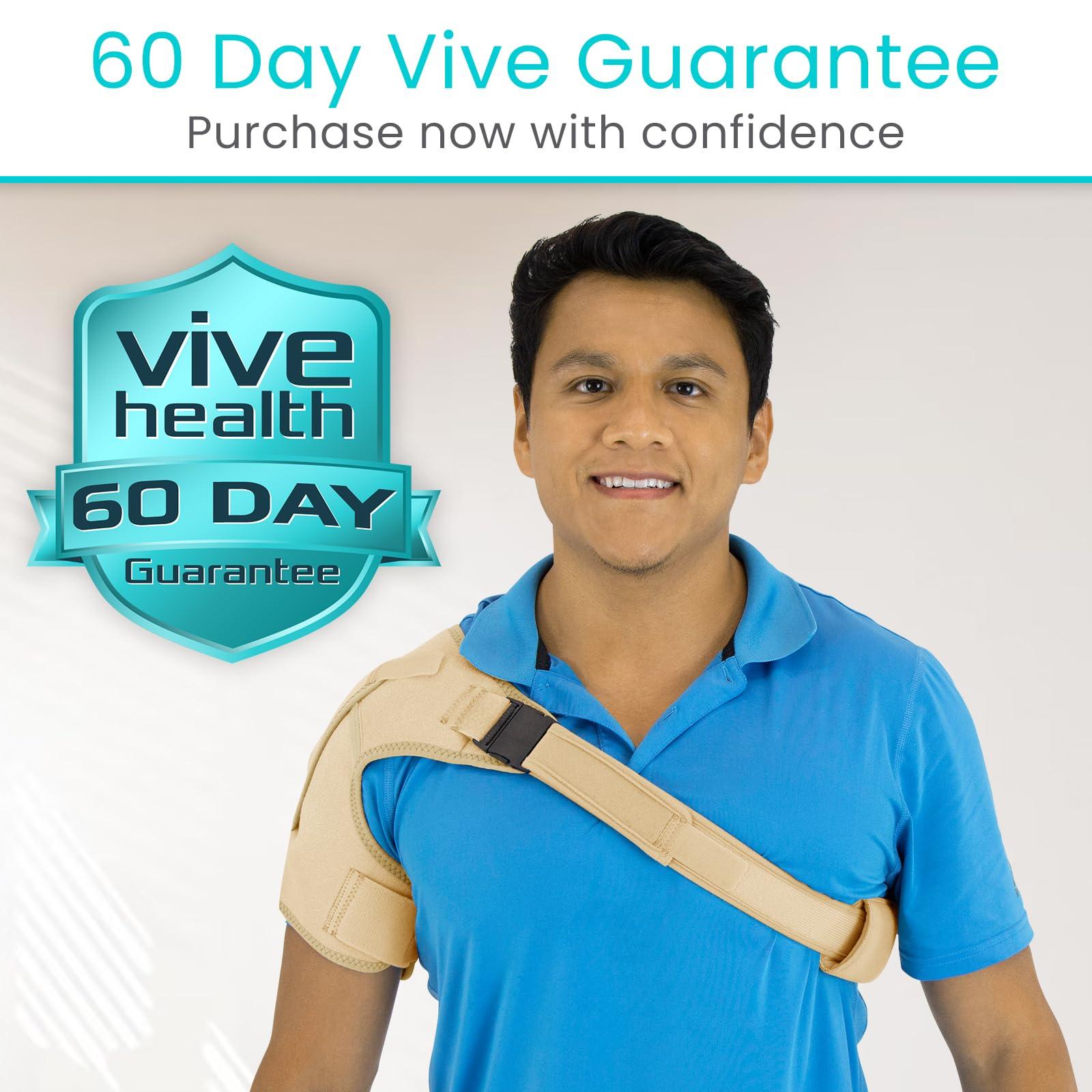 Vive Vive Shoulder Brace for Women - Injury Recovery Compression Support Sleeve - for Rotator Cuff Injuries, Arthritis, Sprain, Dislocation, PT - Targeted Inflammation Pain Relief (Beige, Medium)
