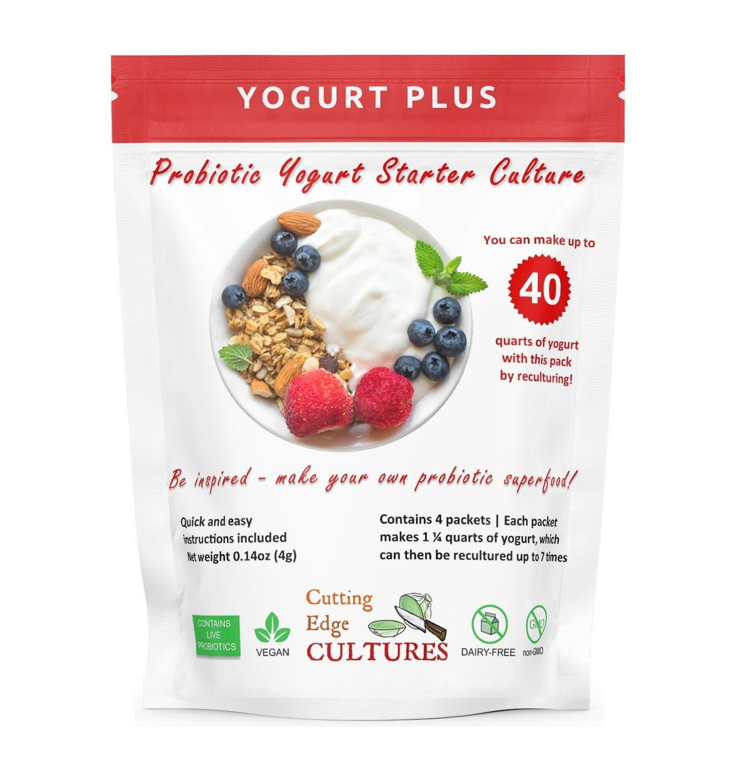 Cutting Edge Cultures Yogurt Plus Probiotic Yogurt Starter Culture By Cutting Edge Cultures 4 grams 4 Packets