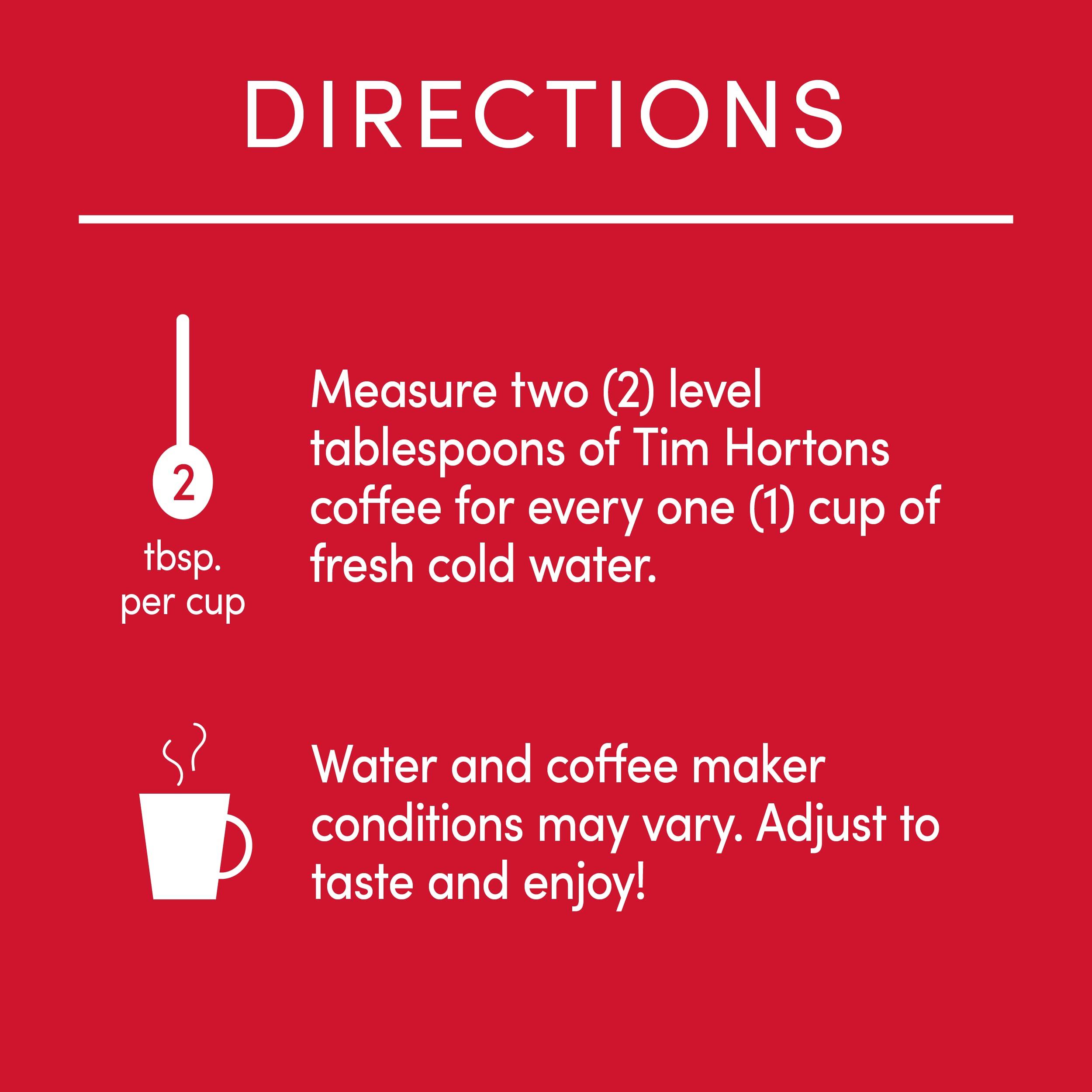 Tim Hortons Tim Hortons Colombian, Medium-Dark Roast Ground Coffee, Perfectly Balanced, Always Smooth, Made with 100% Arabica Beans, 12 Ounce Bag