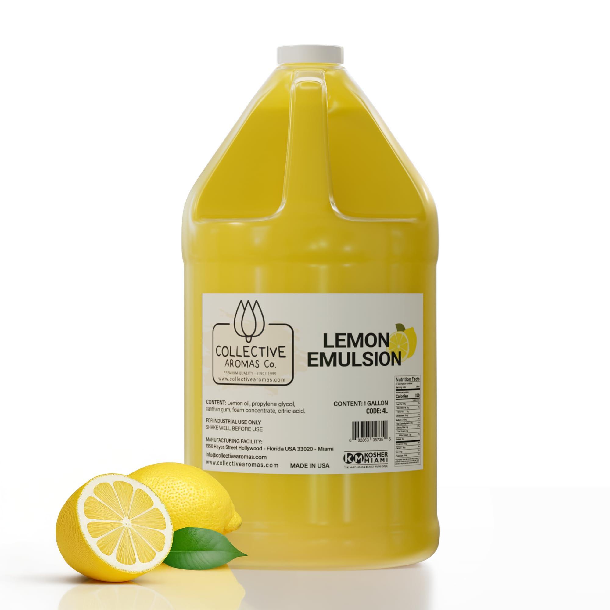 THE HONEST PRICE STORE Lemon Extract for Baking - Natural Lemon Flavoring Emulsion for Cookies, Frosting, Ice Cream, Smoothies & Beverage - 1 Gallon Kosher, Pure Lemon Extract by Collective Aromas Co.