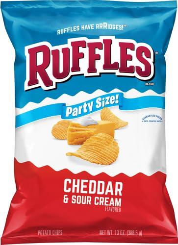 Ruffles Ruffles Cheddar & Sour Cream Flavored Potato Chips, Party Size! (13 Ounce)