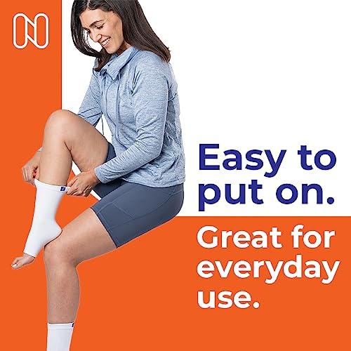 NanoSocks NanoSocks Compression Socks for Women & Men (1 Pair) - BEST Ankle Brace Support Sleeve for Neuropathy, Plantar Fasciitis, Diabetic Foot Nerve Pain Relief - Toeless (Small, White)
