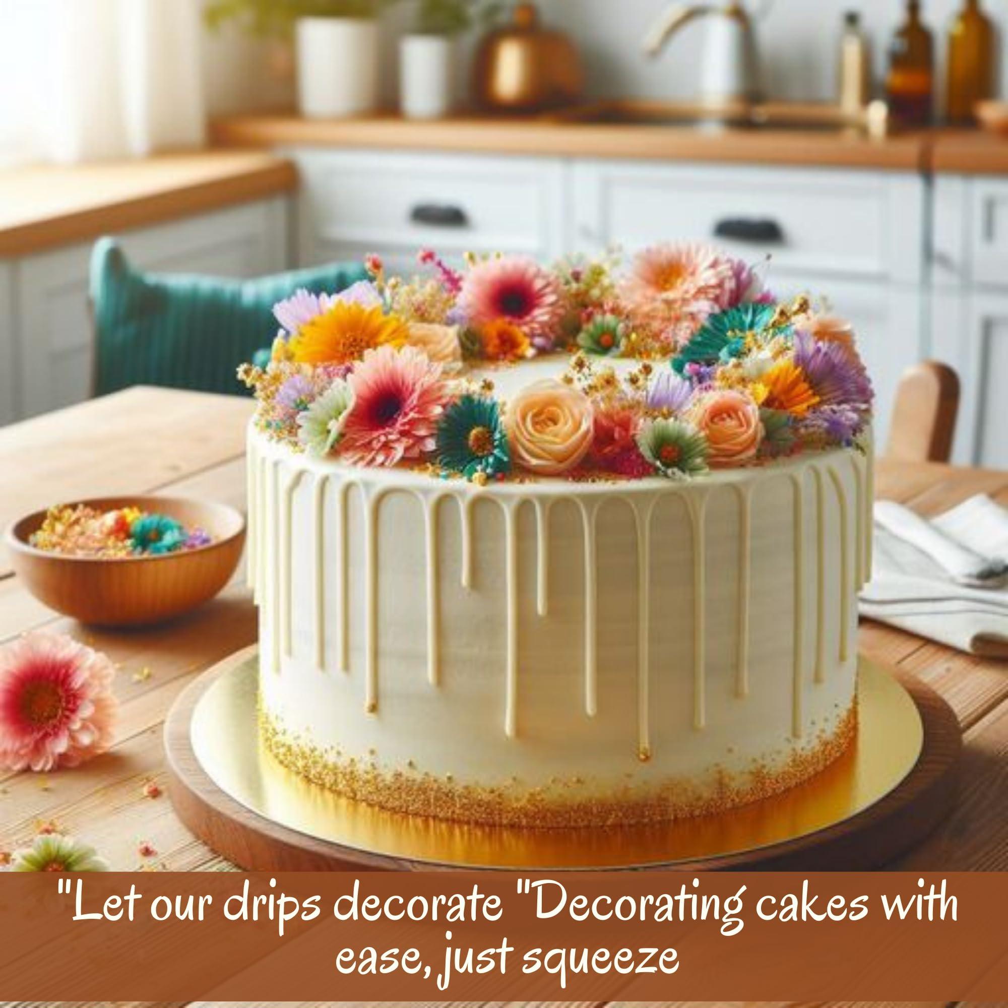 CONFECT Confect Cake Decorating Drip Edible Snowy White Shimmery Drips for Christmas Cakes, Doughnuts & Cupcakes Luminescent Pearl 3.71 Oz