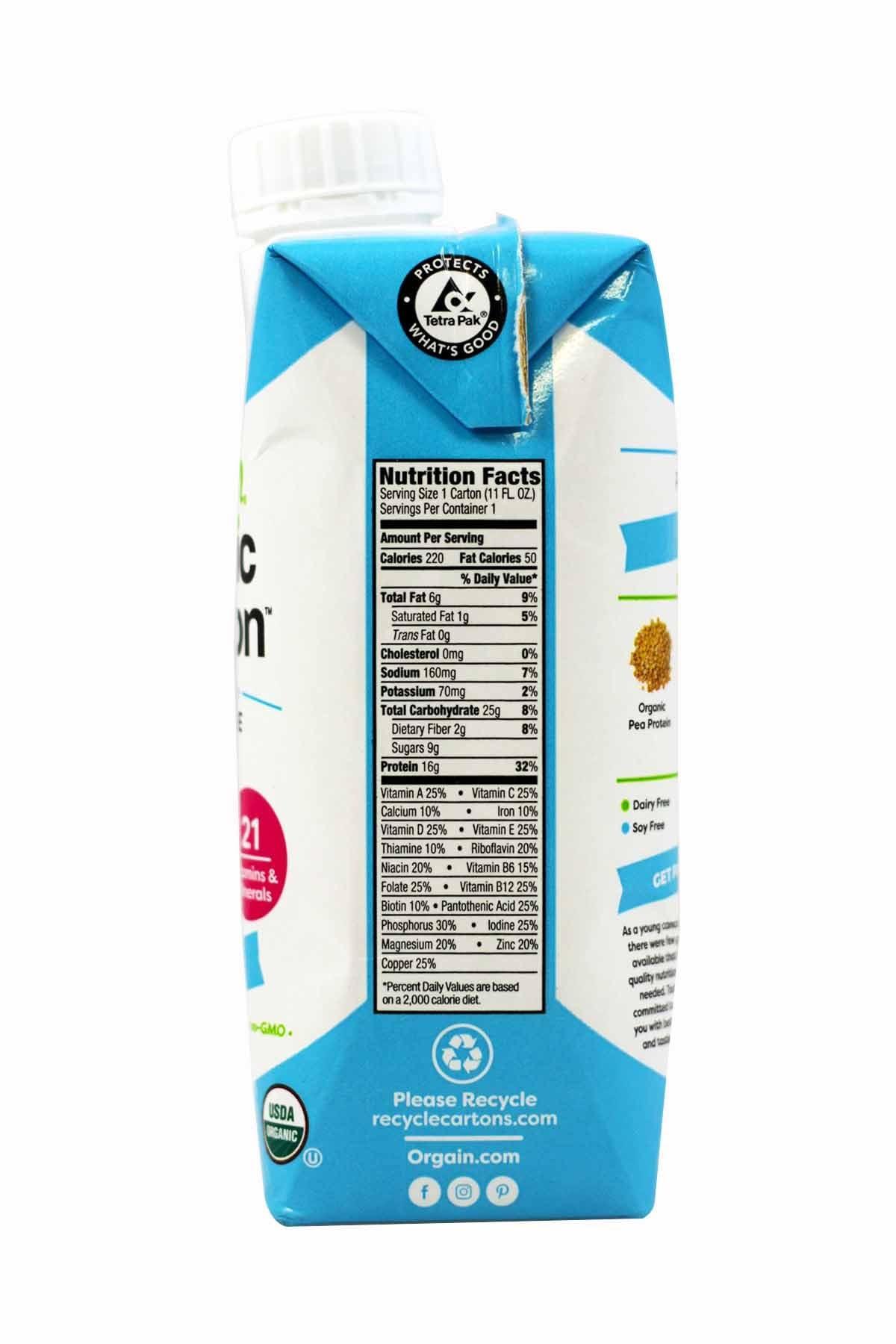 Orgain Orgain Sweet Vanilla Bean, Vegan 11 Fl Oz (Pack of 12)