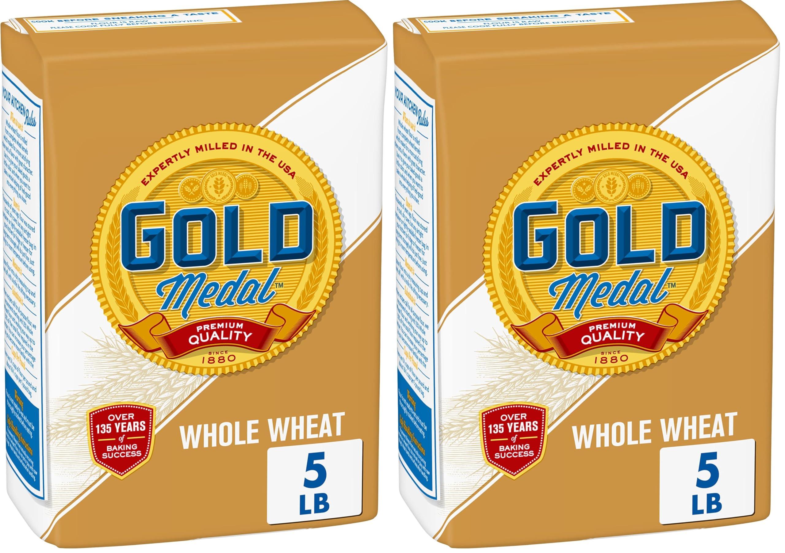 Gold Medal Gold Medal Premium Quality All Natural Whole Wheat Flour For Baking, 5 lb (Pack of 2)