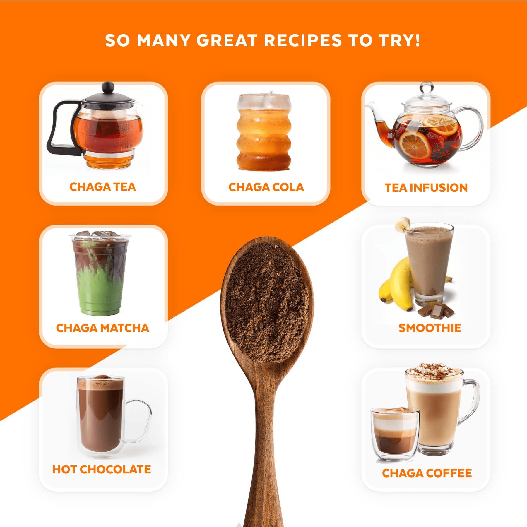 Numami Organic Chaga Mushrooms Powder - Fine Powder to Make Chaga Tea for Immune Defense and More Energy, Organic Chaga is Wild Grown and Sustainably Harvested in Europe, Certified USDA Organic, 100 servings