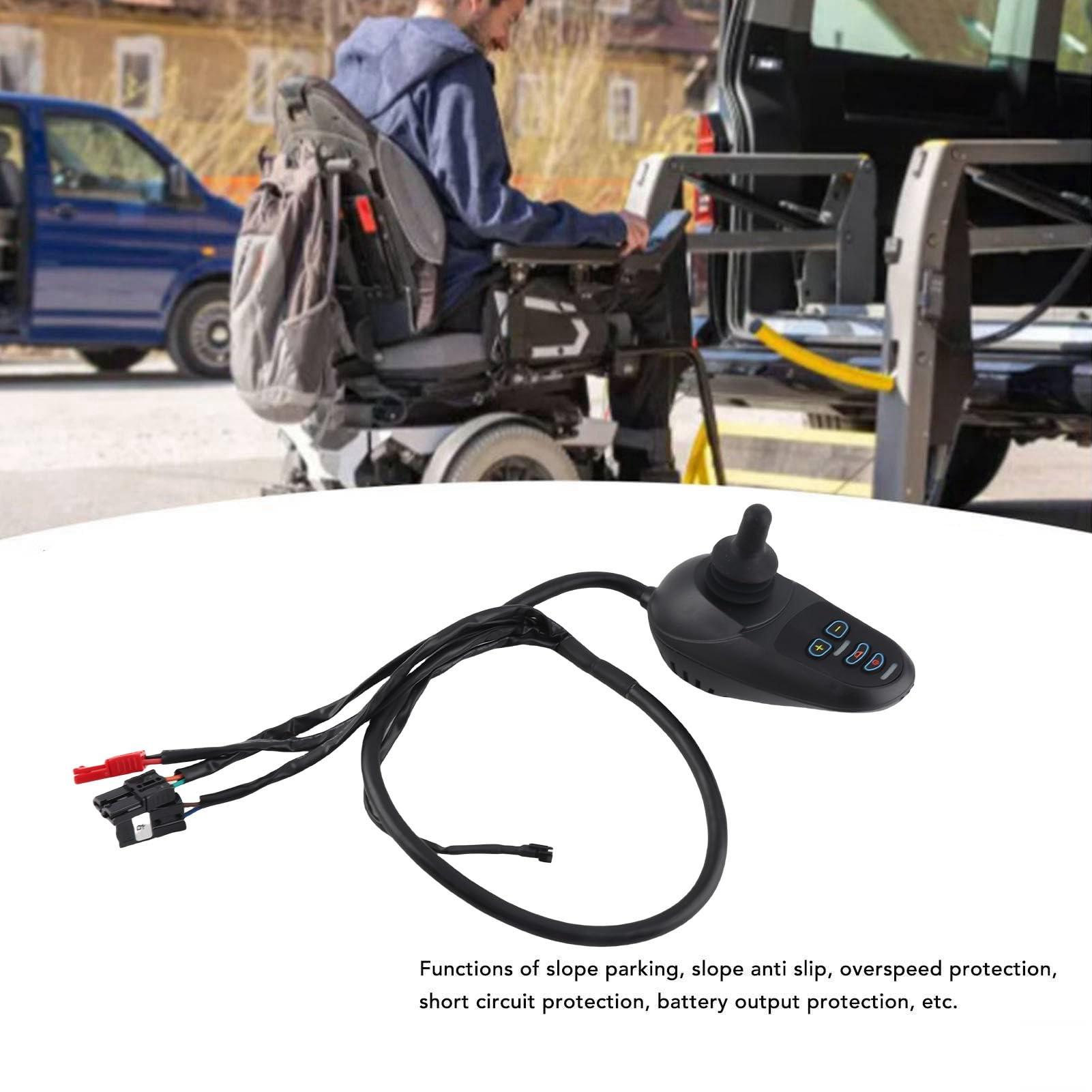 Ymiko Electric Wheelchair Power Controller, Brake Controller, Joystick Controller DC24V 50A 4 Keys for Mobility Solutions with Electric Wheelchair