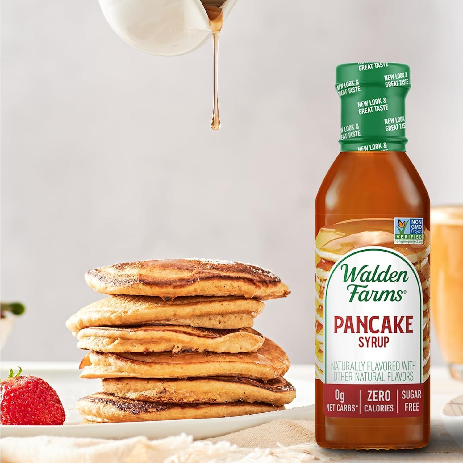 Walden Farms Walden Farms Pancake Syrup - Zero Calorie, Sugar-Free, Keto-Friendly, Low Carb, Gluten-Free, Vegan Maple Syrup Substitute for Pancakes, Waffles, French Toast, (12 oz Bottle x 2)
