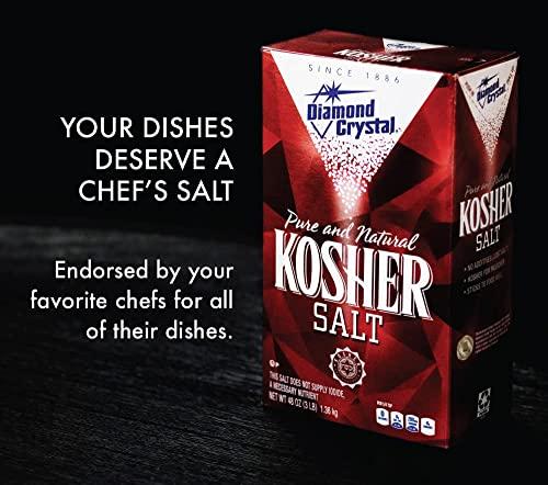 Diamond Crystal Diamond Crystal Kosher Salt – Full Flavor, No Additives and Less Sodium - Pure and Natural Since 1886-3 LB (Full Case of 9 ct)…